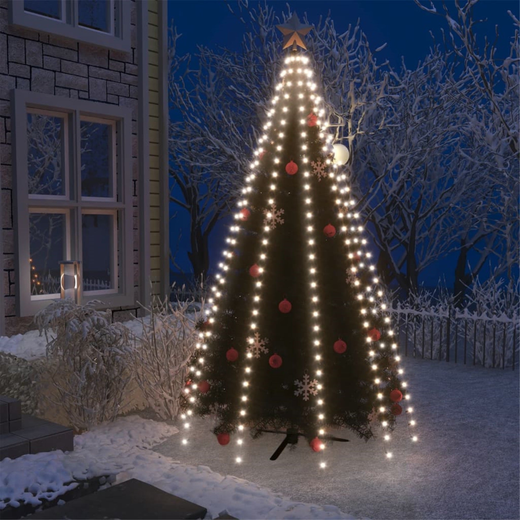 Vidaxl Christmas Tree Net Lights With 300 Leds Cold White 118.1'