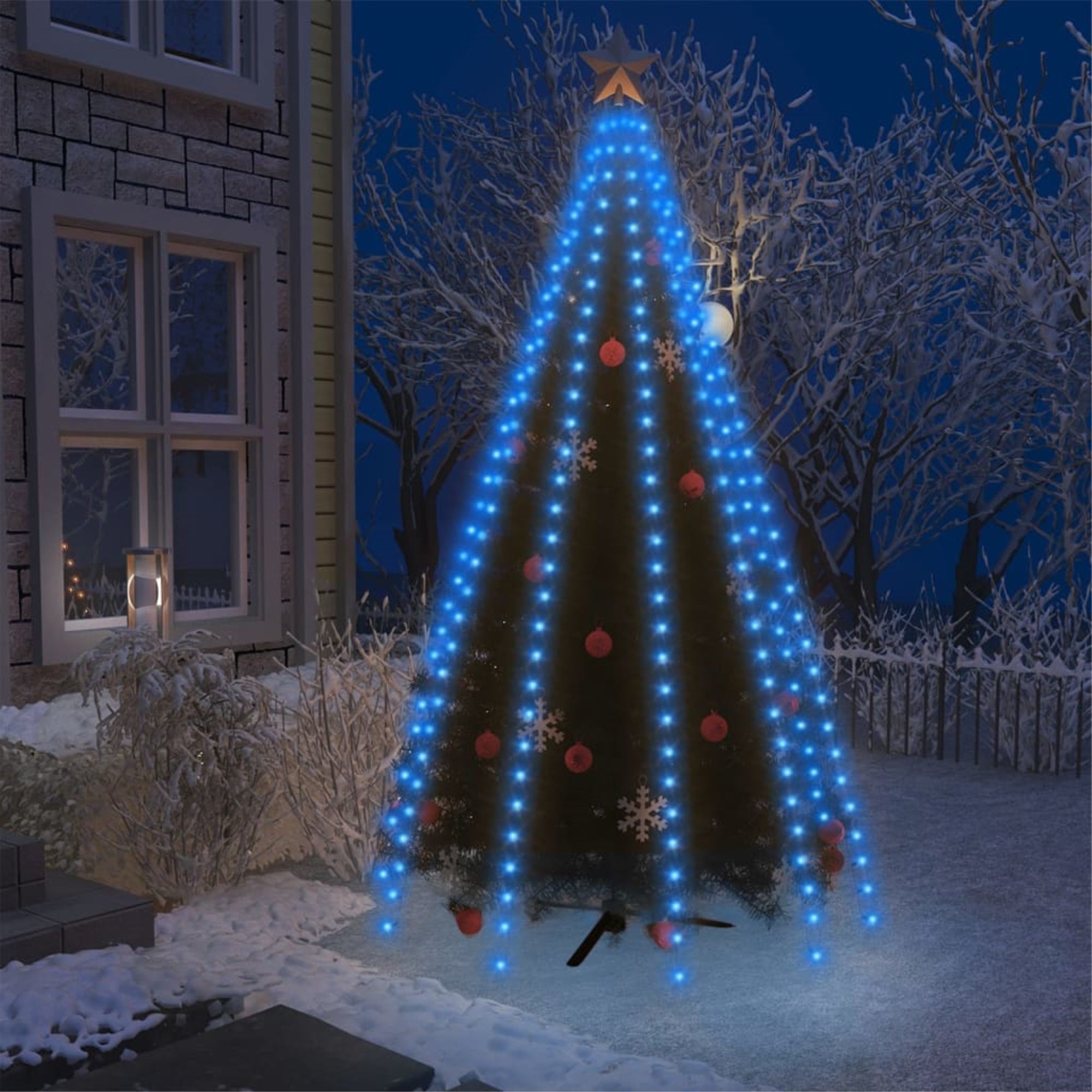 Vidaxl Christmas Tree Net Lights With 300 Leds Blue 118.1'
