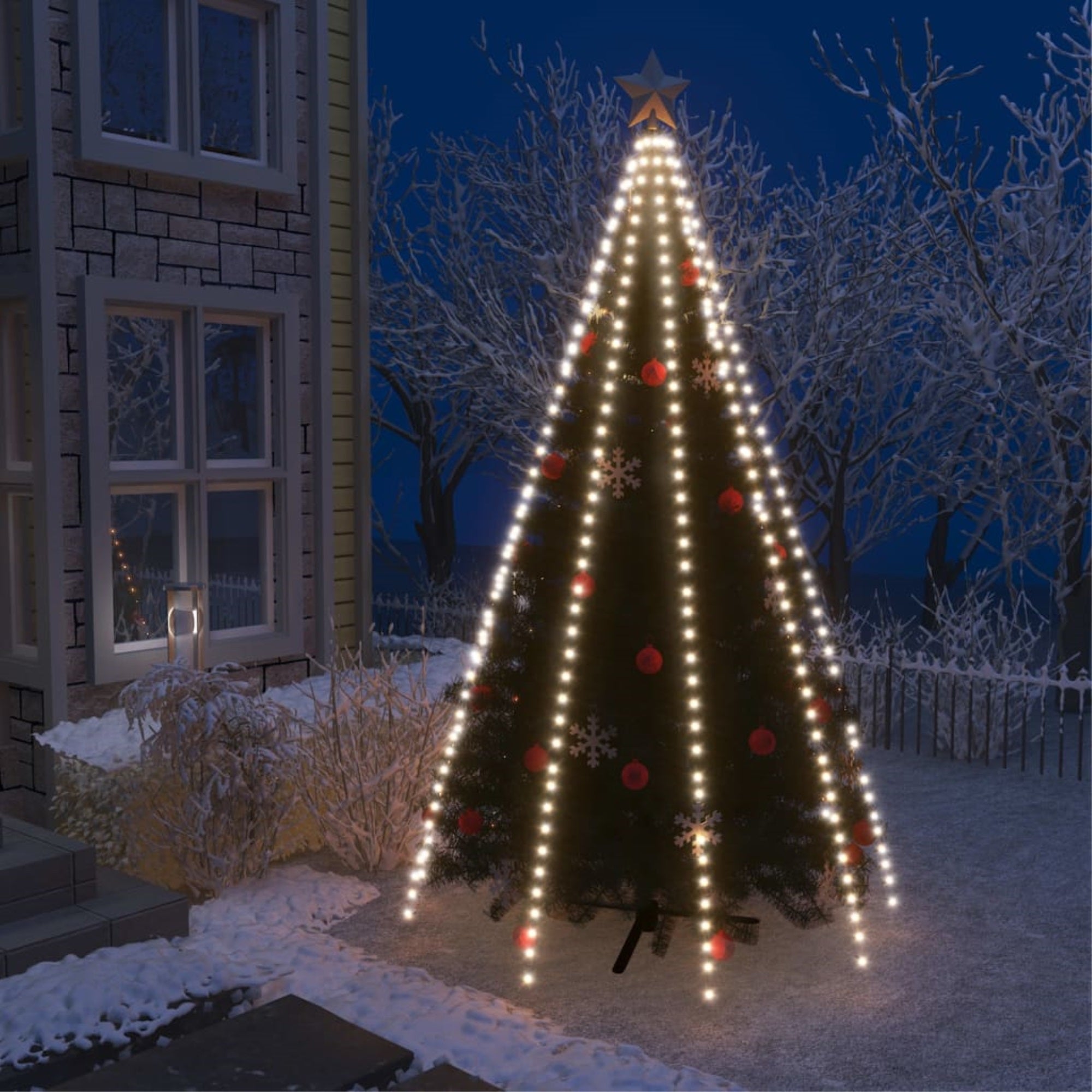 Vidaxl Christmas Tree Net Lights With 400 Leds Cold White 157.5'