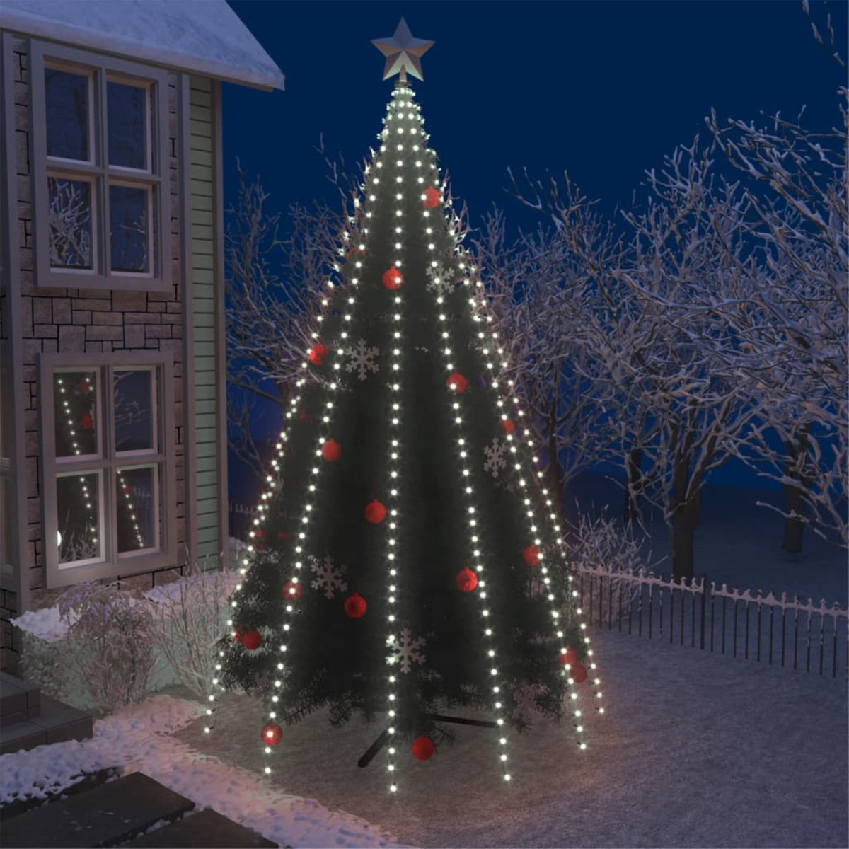 Vidaxl Tree Lights With 500 Leds Cold White 196.9' Indoor Outdoor