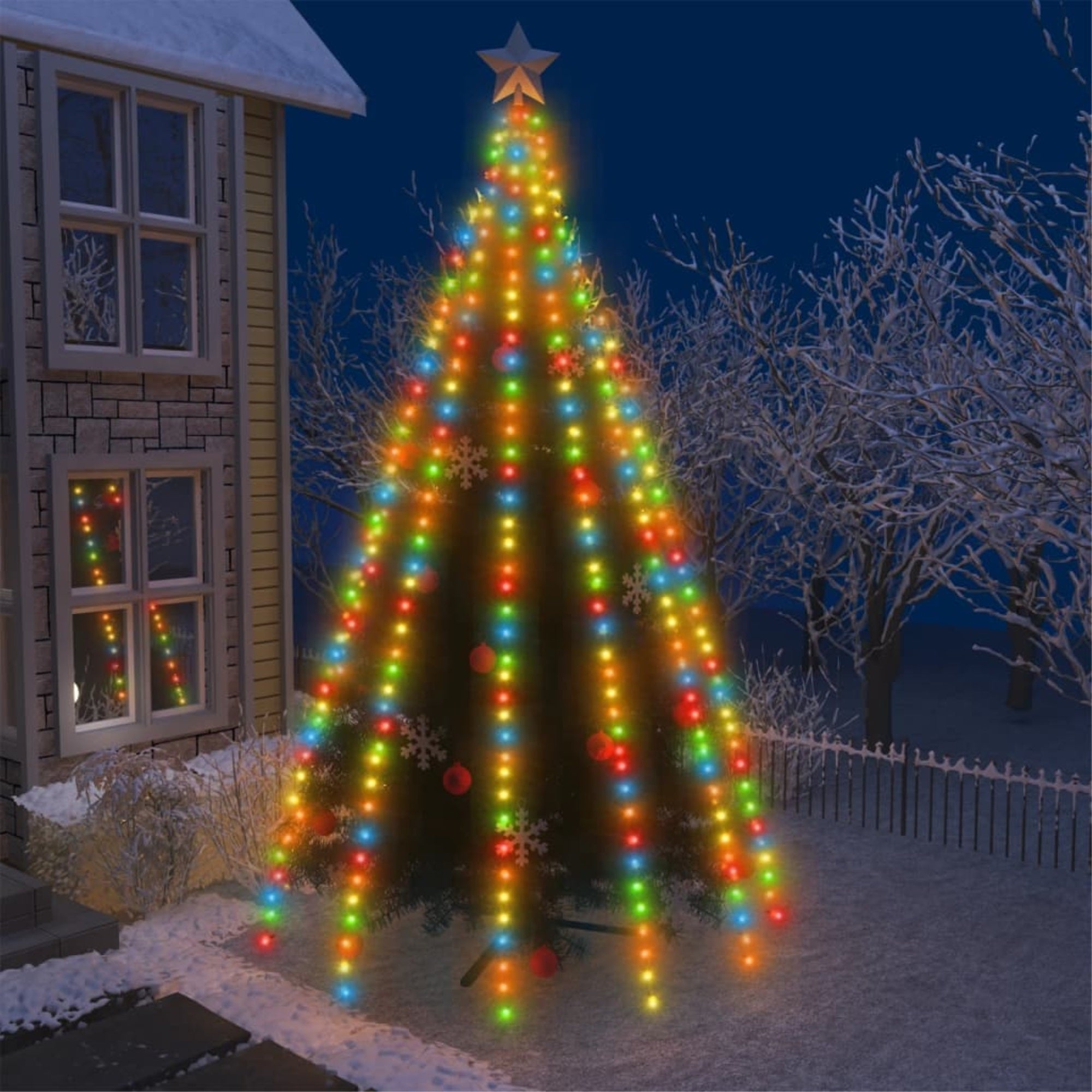 Vidaxl Tree Lights With 500 Leds Colorful 196.9' Indoor Outdoor