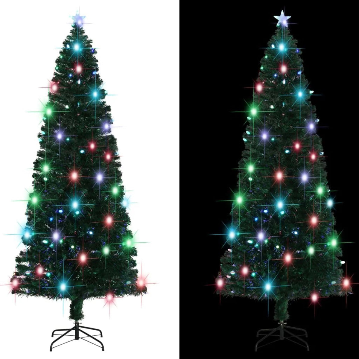 Vidaxl Artificial Christmas Tree With Stand And Led 94.5' Fiber Optic