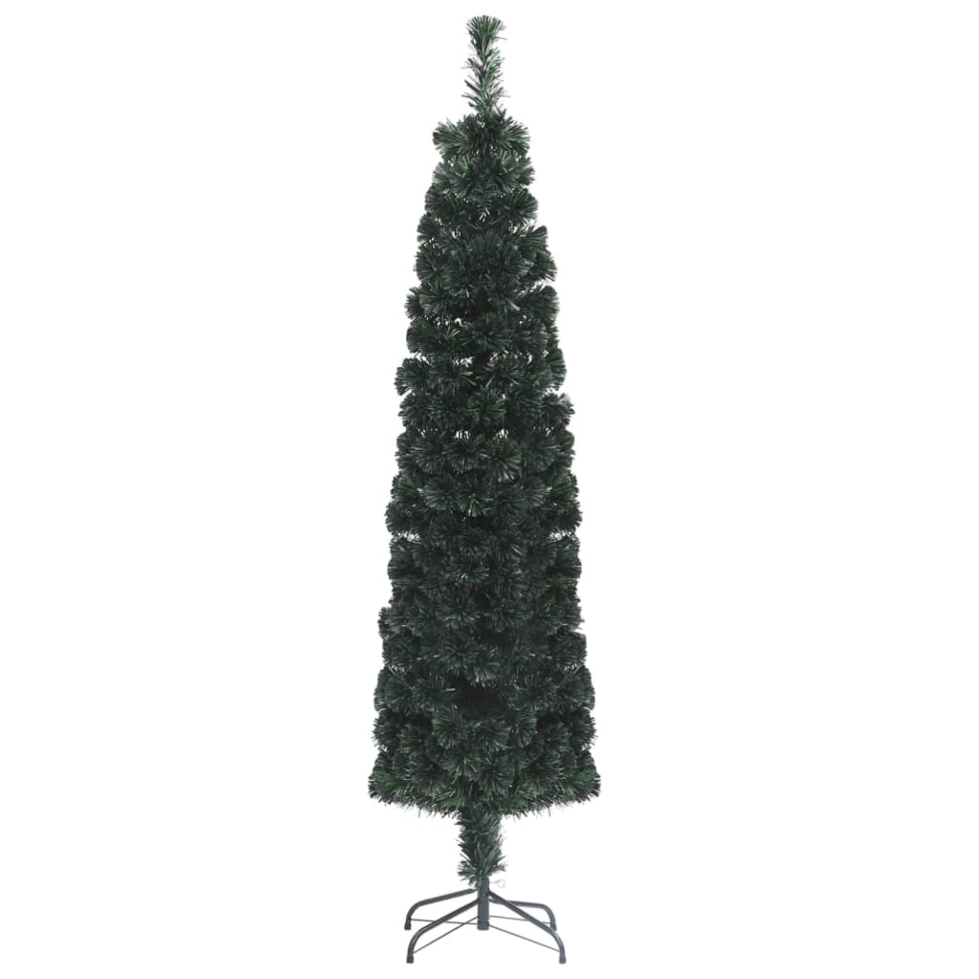 Vidaxl Artificial Slim Christmas Tree With Stand 59.1' Fiber Optic