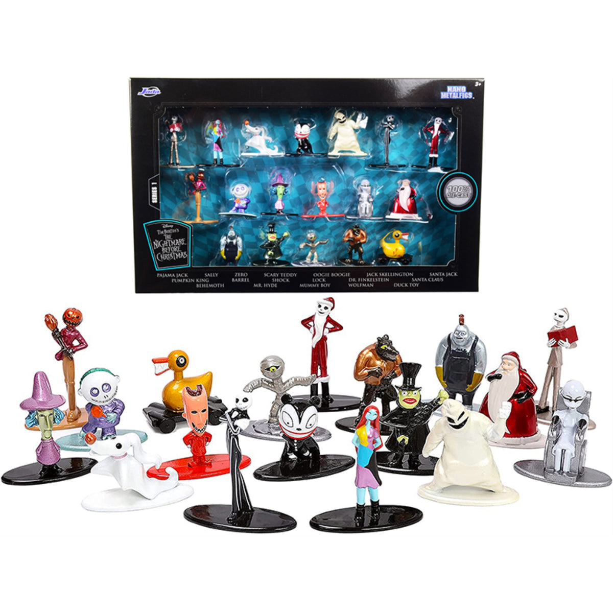 Tim Burton'S 'The Nightmare Before Christmas' Set Of 18 Diecast Figurines 'Nano Metalfigs' Series By Jada