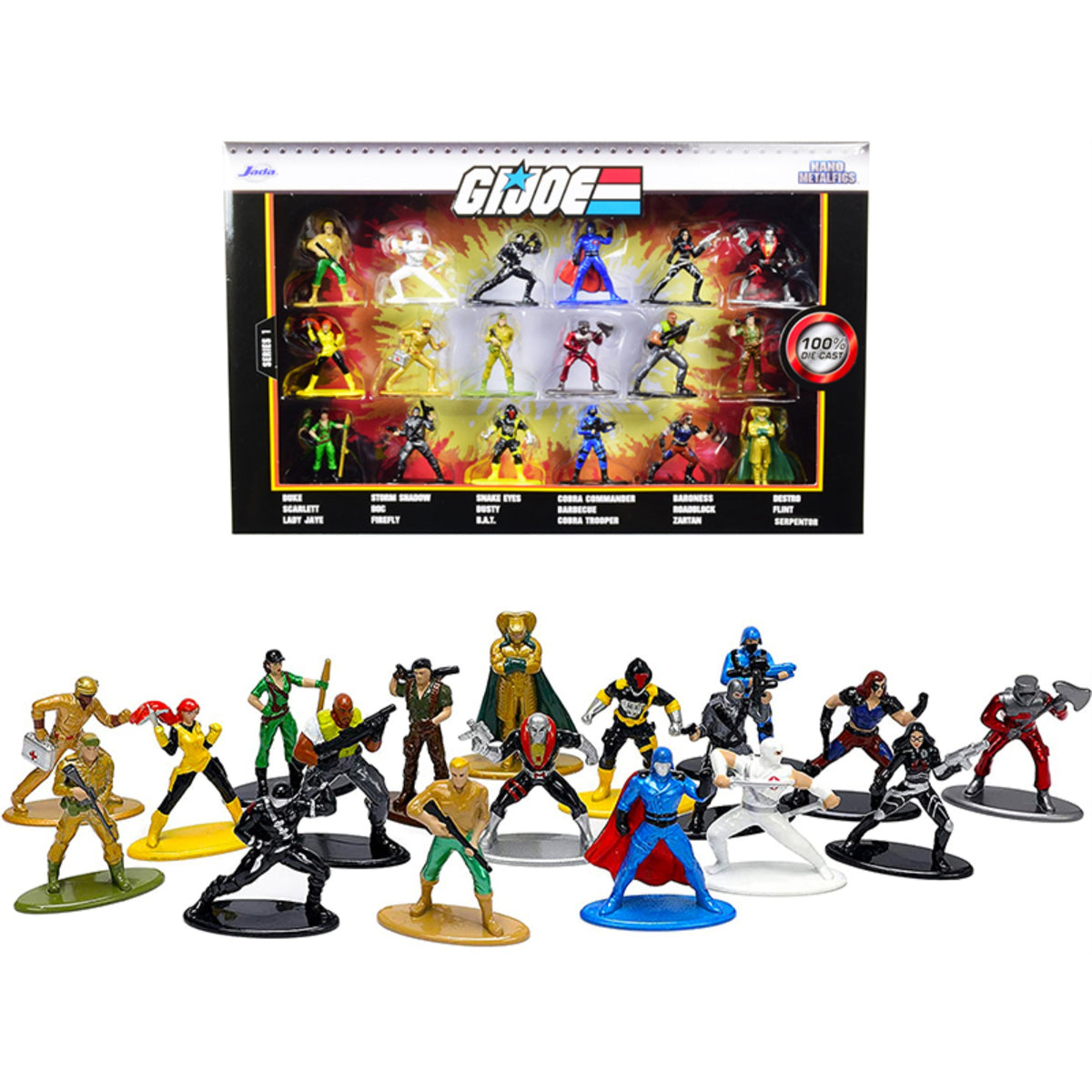 G.I. Joe' Set Of 18 Diecast Figurines 'Nano Metalfigs' Series By Jada