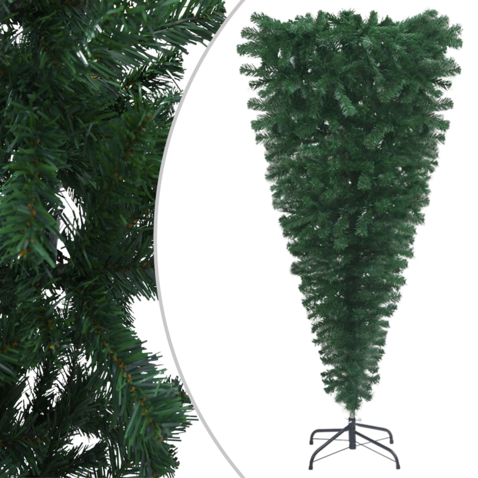 Vidaxl Upside-Down Artificial Christmas Tree With Stand Green 70.9'