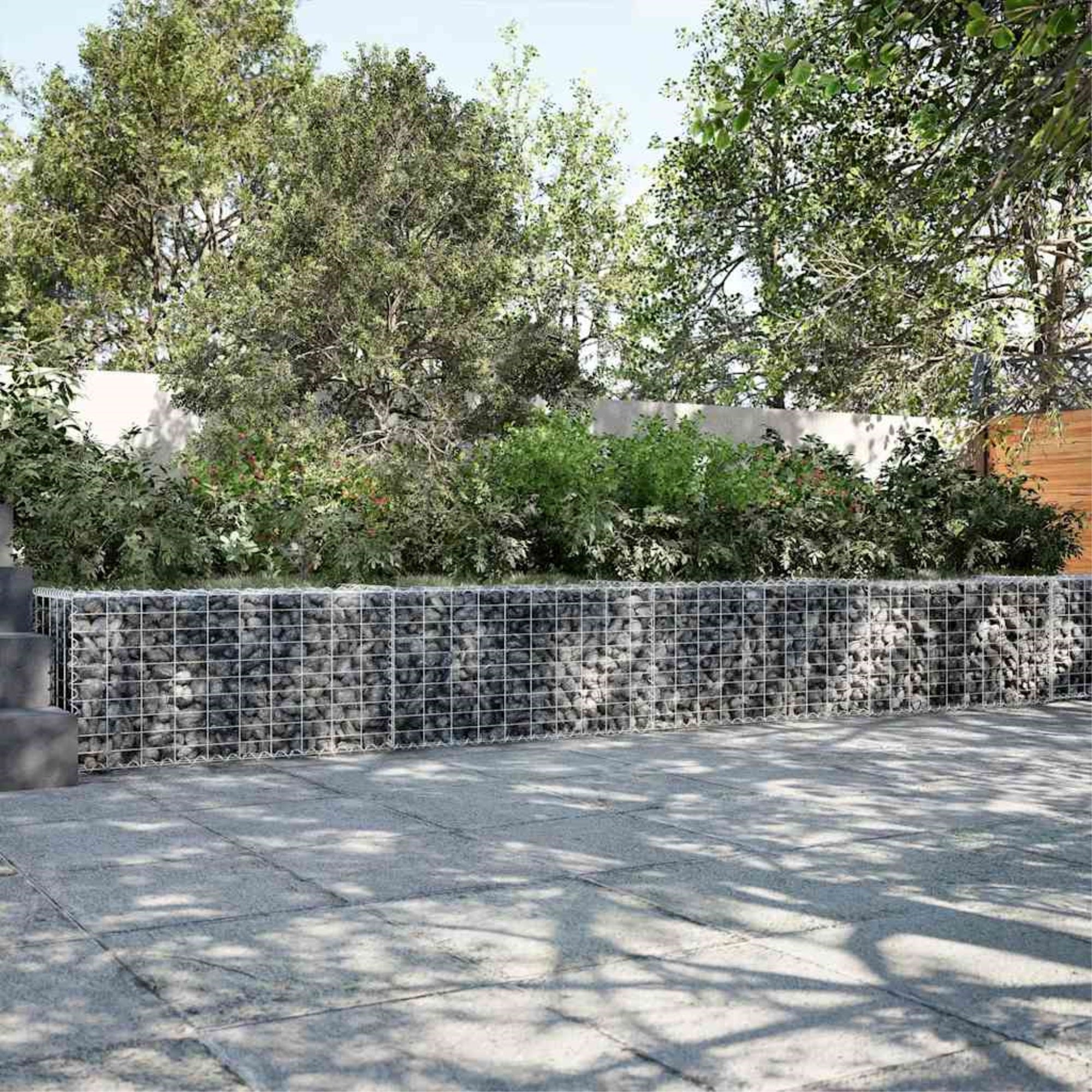 vidaXL Gabion Basket with Cover 275.6″x19.7″x19.7″ Galvanized Iron