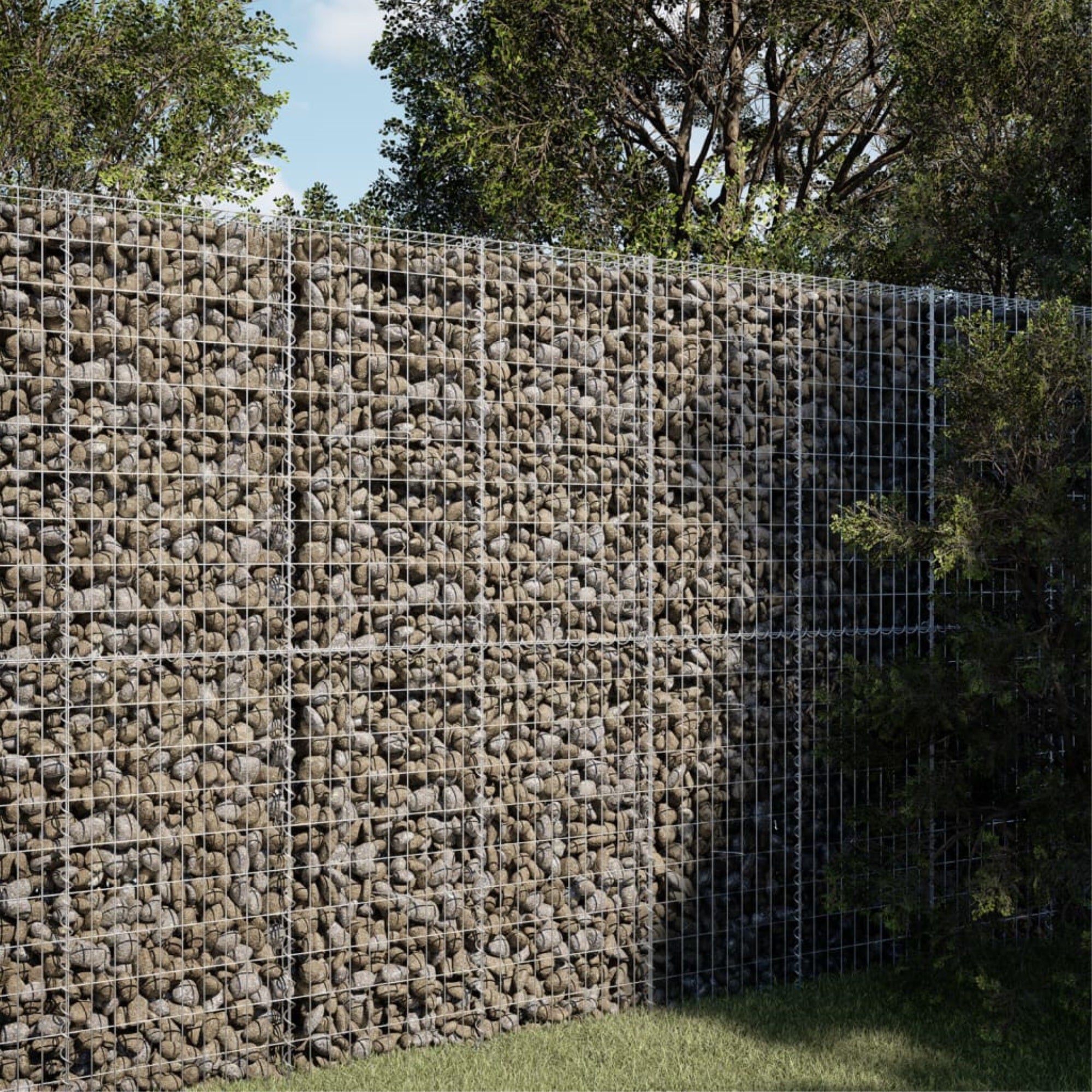 vidaXL Gabion Basket with Cover 39.4″x19.7″x78.7″ Galvanized Iron