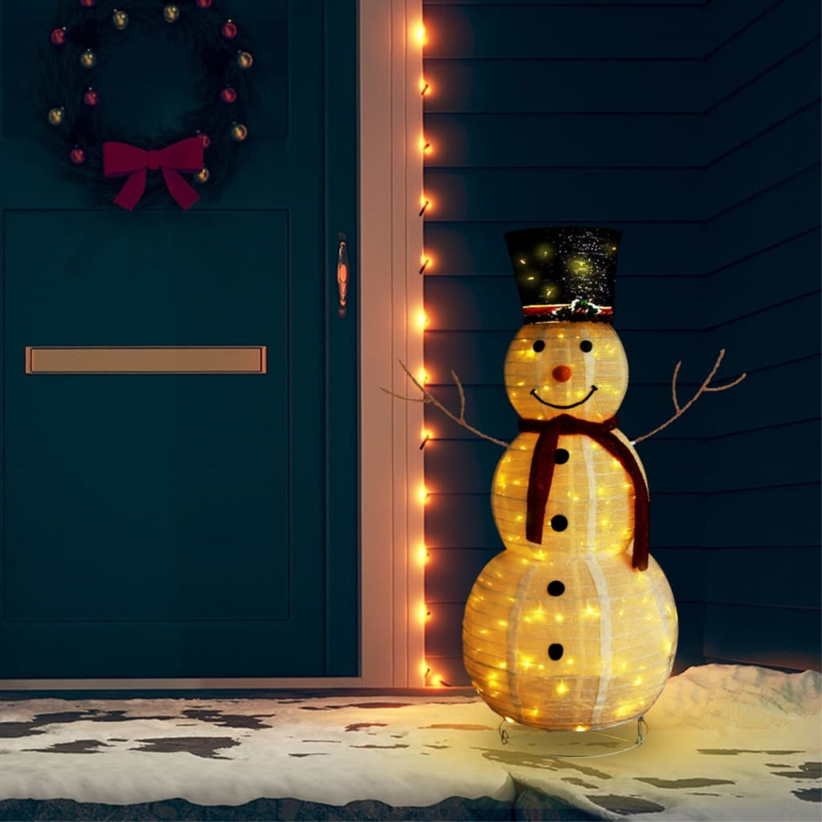 Vidaxl Decorative Christmas Snowman Figure Led Luxury Fabric 47.2'