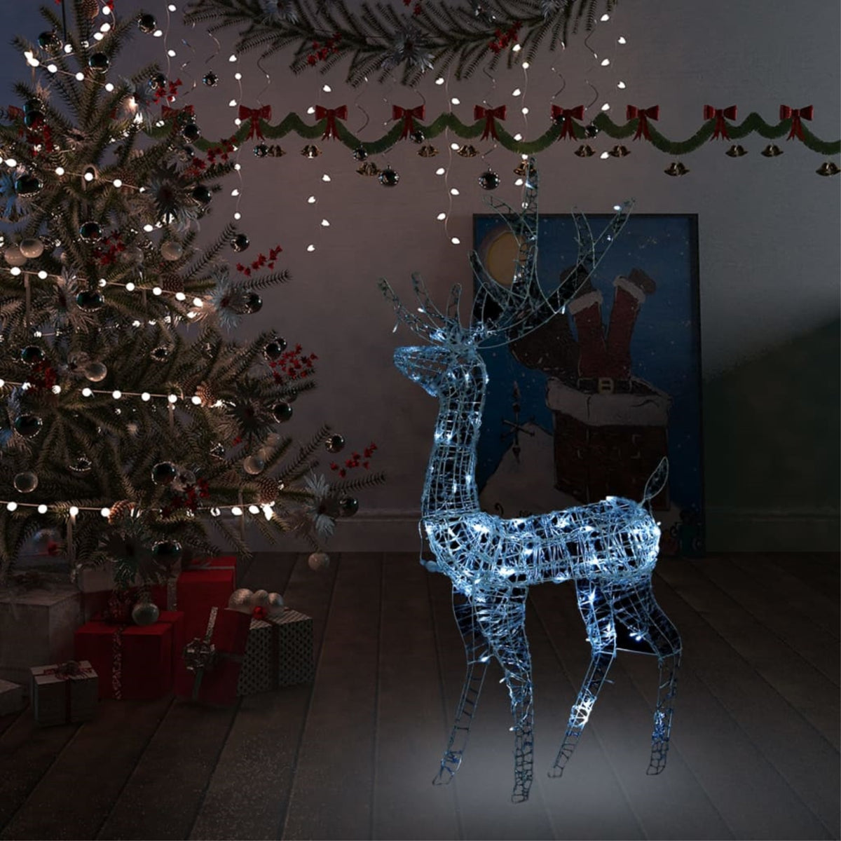 Vidaxl Acrylic Reindeer Christmas Decoration 140 Leds 47.2' Cold White