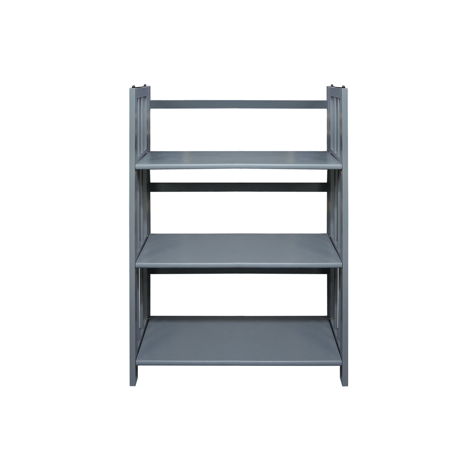 3-Shelf Folding Stackable Bookcase 27.5' Wide, Slate Gray