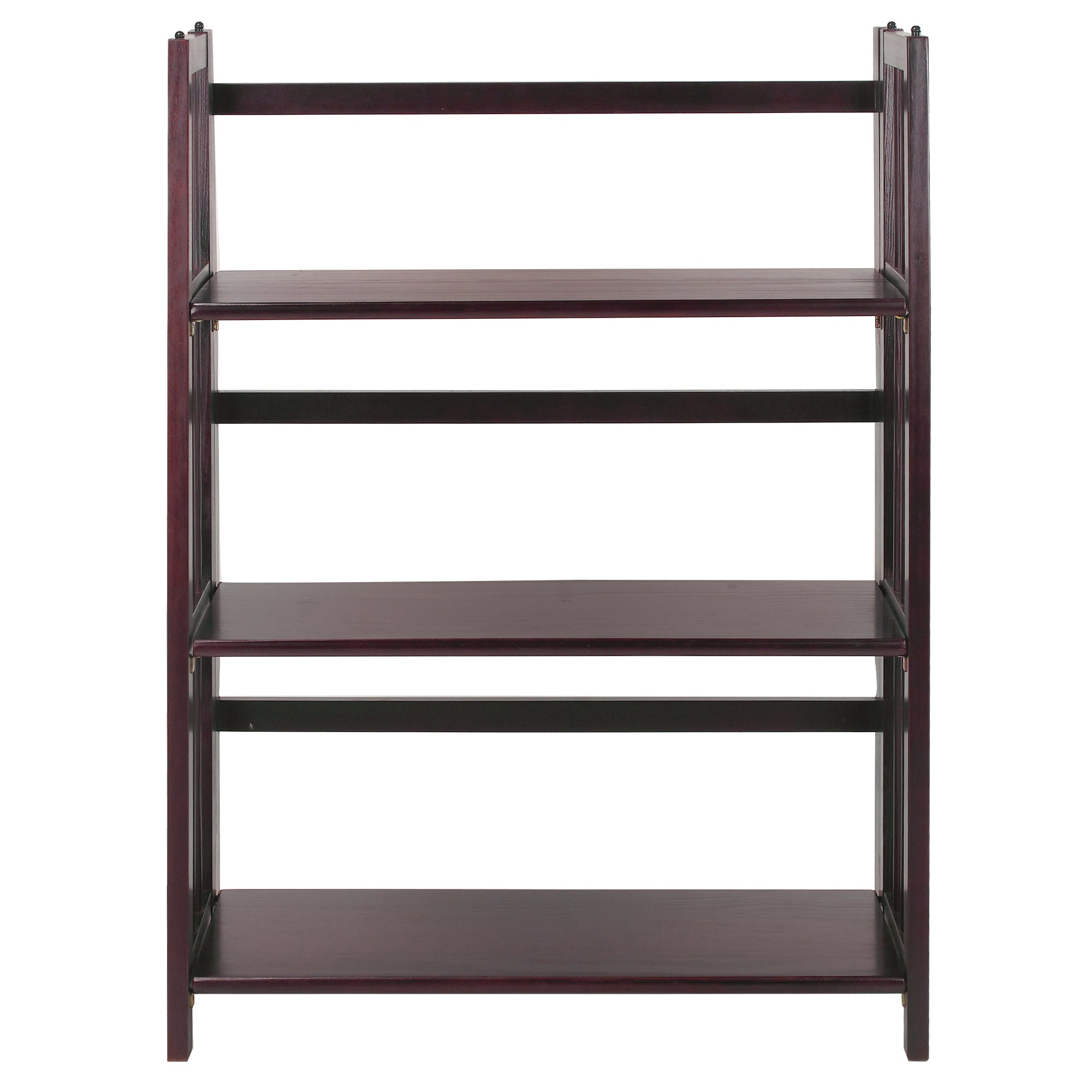 3-Shelf Folding Stackable Bookcase 27.5' Wide-Espresso