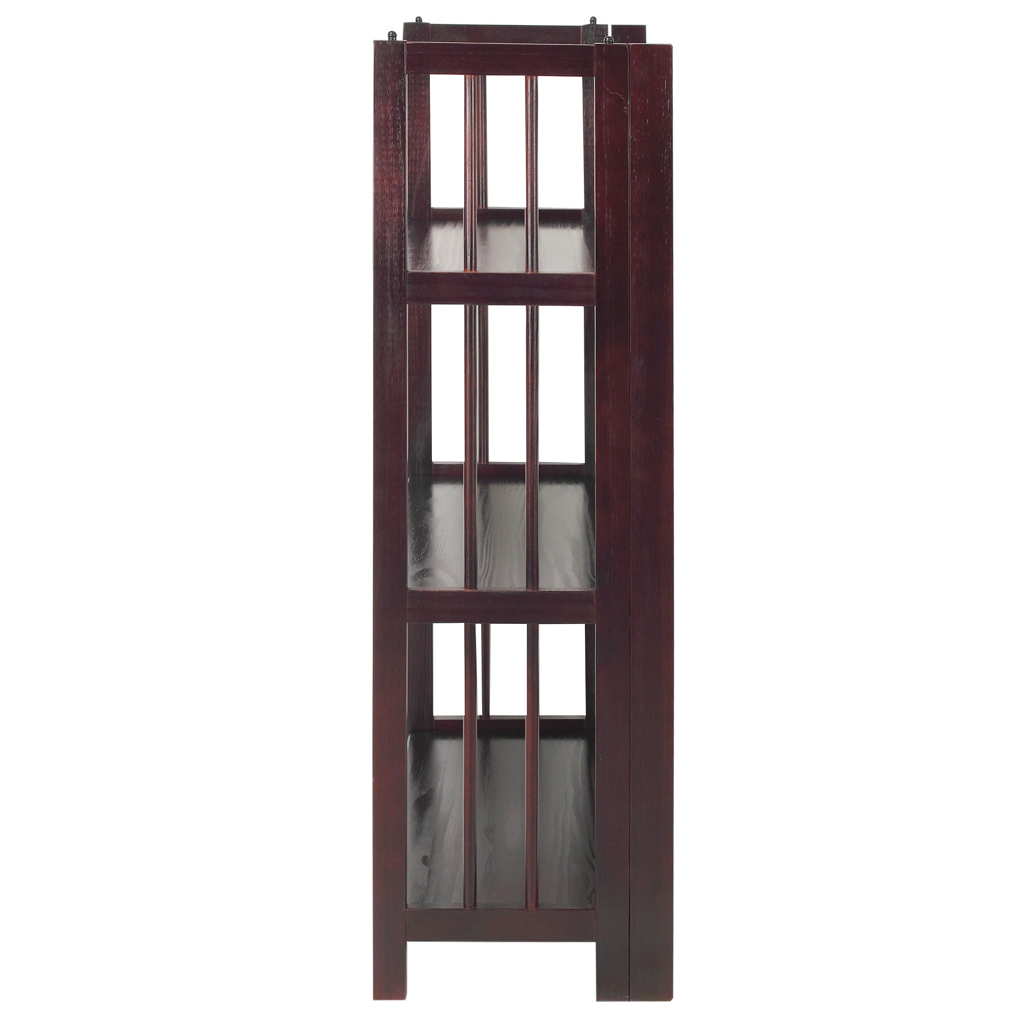3-Shelf Folding Stackable Bookcase 27.5' Wide-Espresso