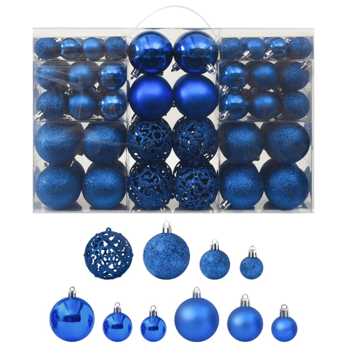Vidaxl 100 Piece Christmas Ball Set Blue