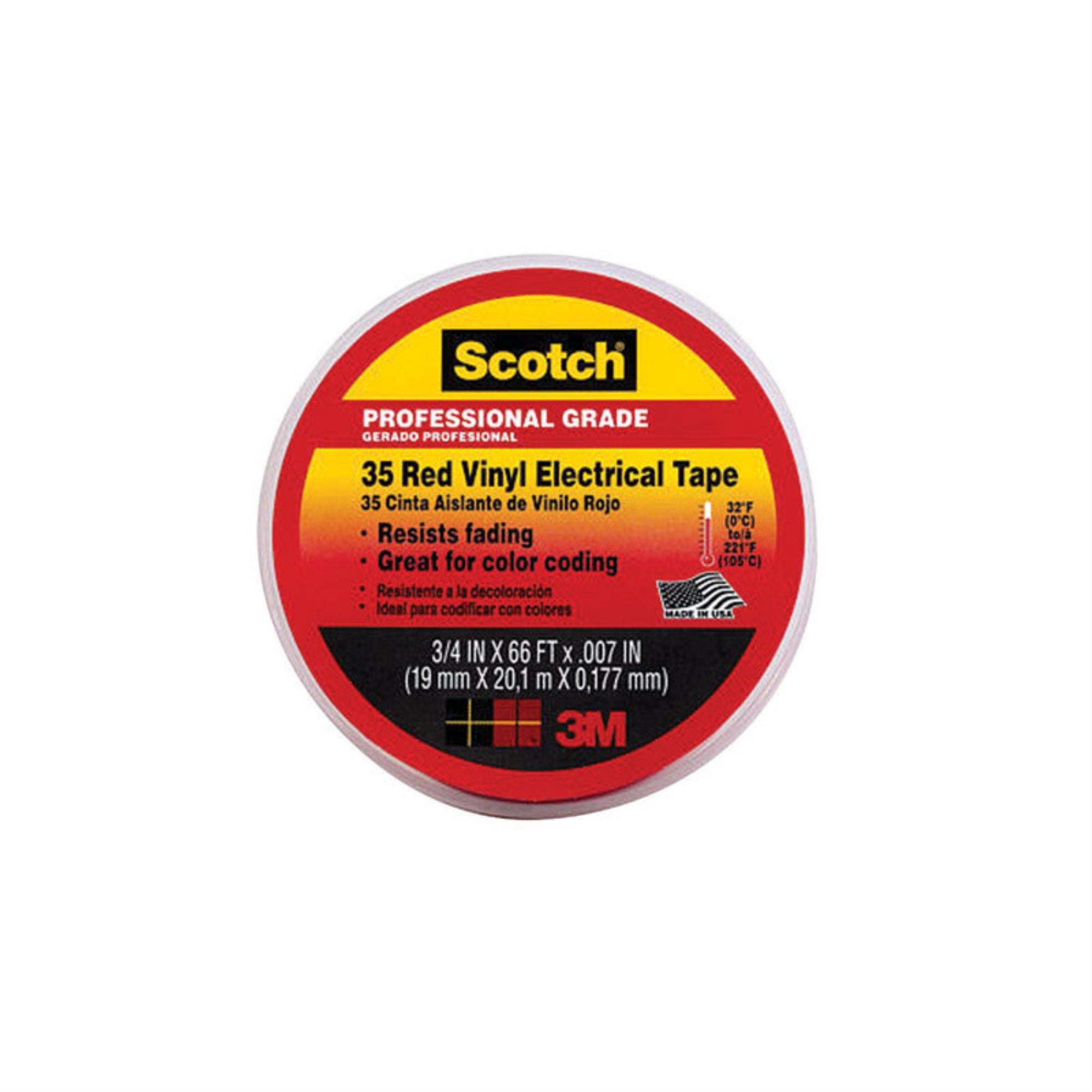 Elec Tape 3/4X66'Red (Pack Of 10)