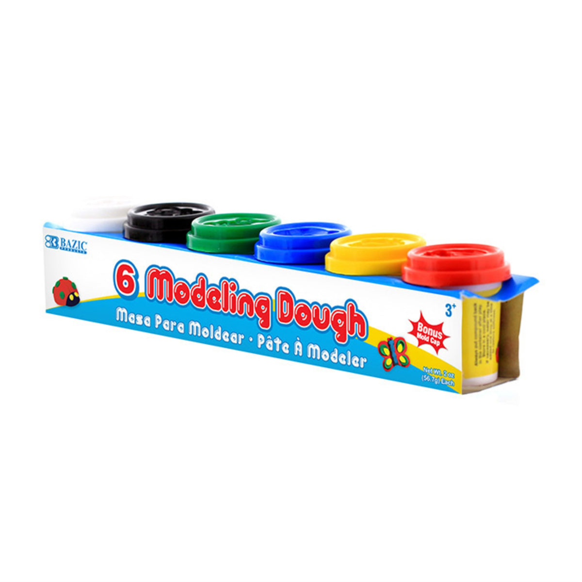 Bazic 2 Oz. Multi Color Modeling Dough (6/Pack)