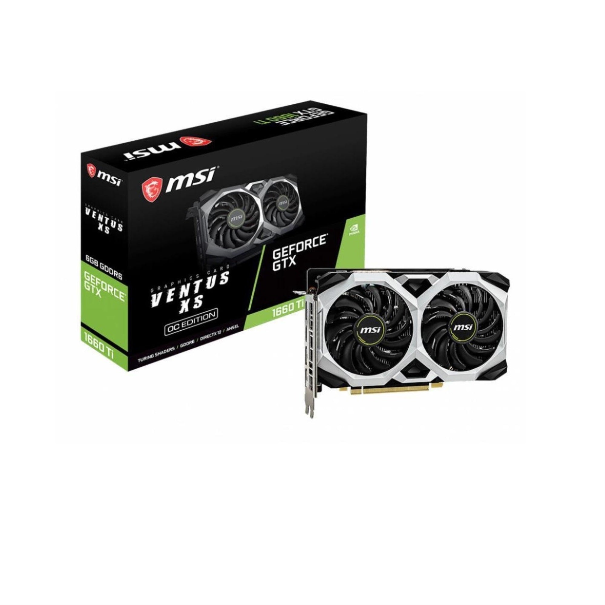 6GB MSI GeForce GTX 1660 TI Ventus XS OC GDDR5 PCI-E GTX1660TIVENTUSXS6GOC