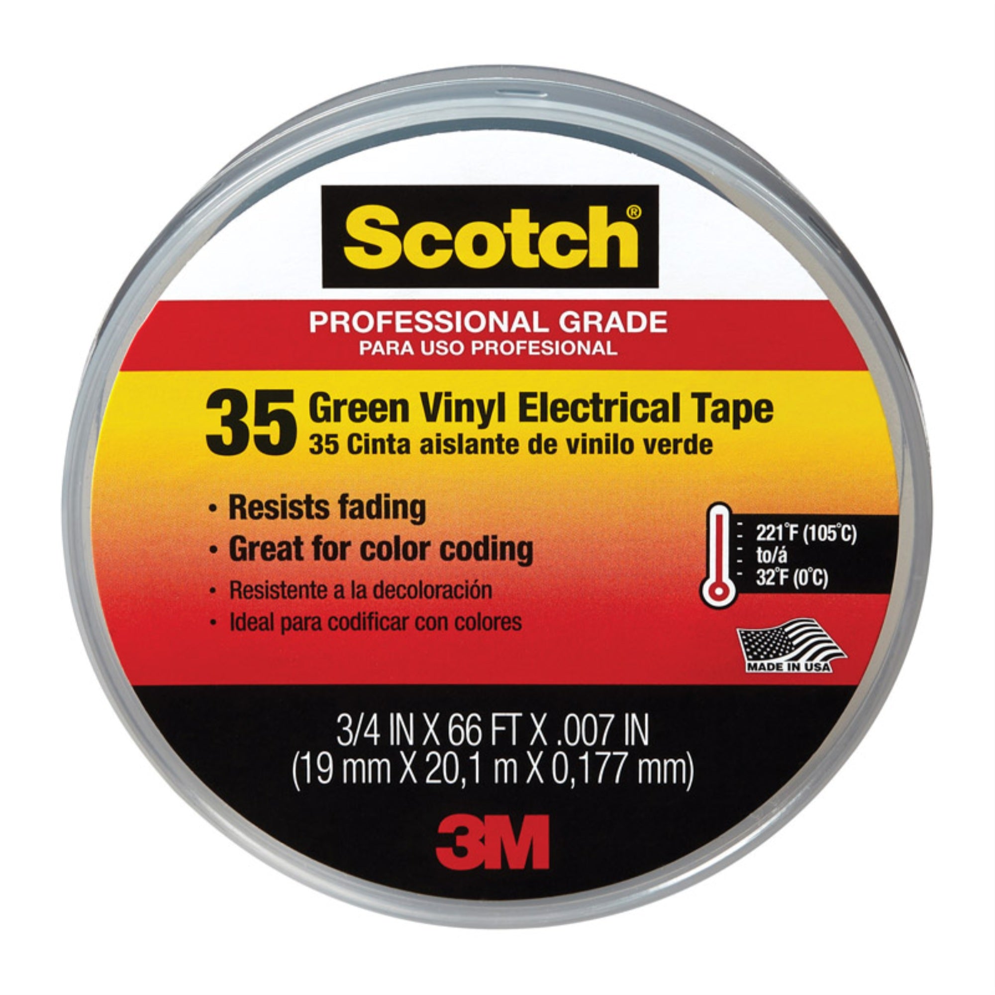 Tape Elec #35 3/4X66 Grn (Pack Of 10)