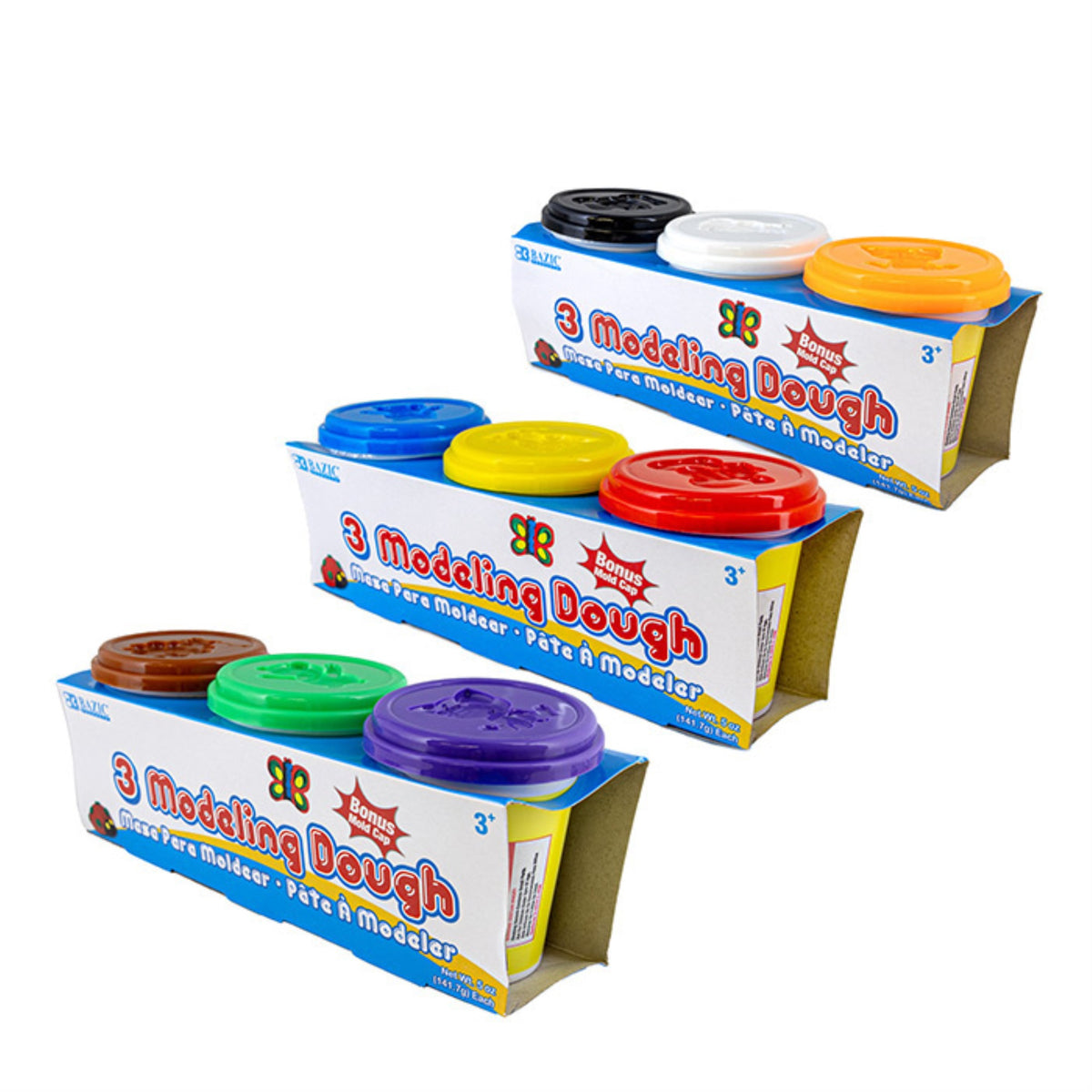 Bazic 5 Oz. Multi Color Modeling Dough (3/Pack)