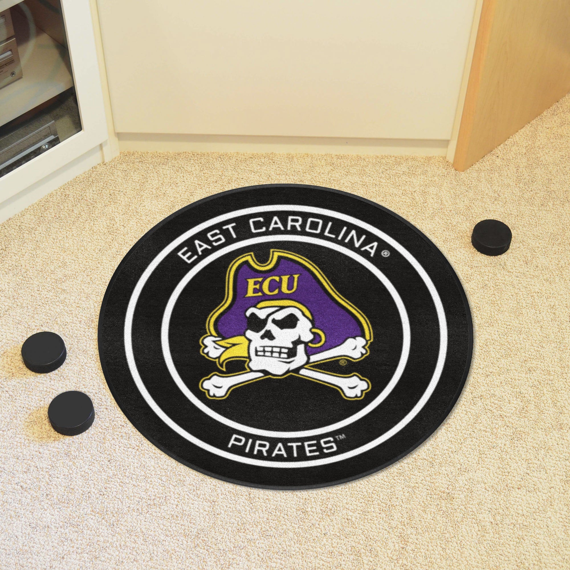 East Carolina Hockey Puck Rug - 27In. Diameter