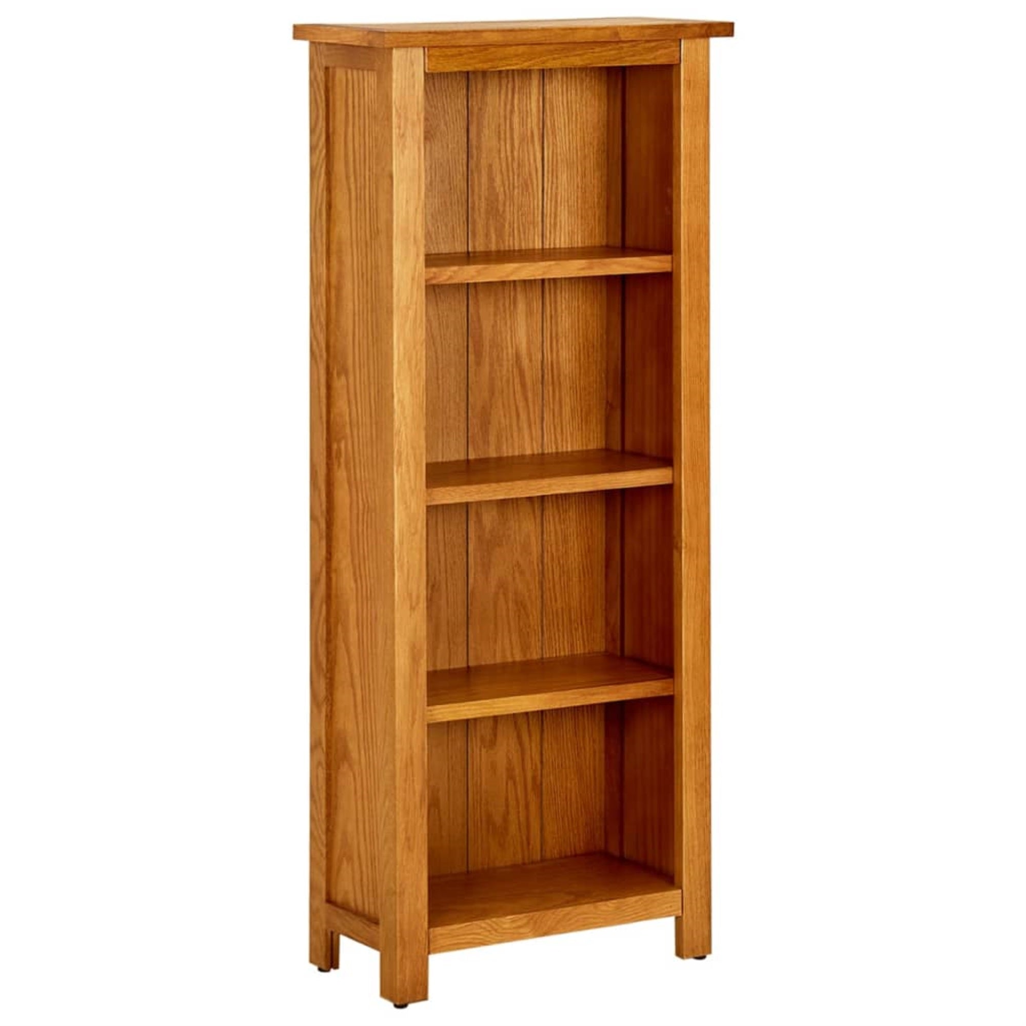 Vidaxl 4-Tier Bookcase 17.7'X8.6'X43.3' Solid Oak Wood
