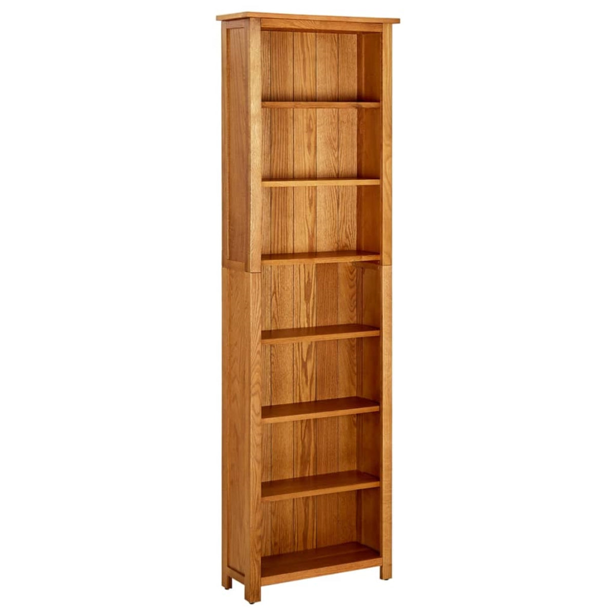 Vidaxl 7-Tier Bookcase 23.6'X8.6'X78.7' Solid Oak Wood