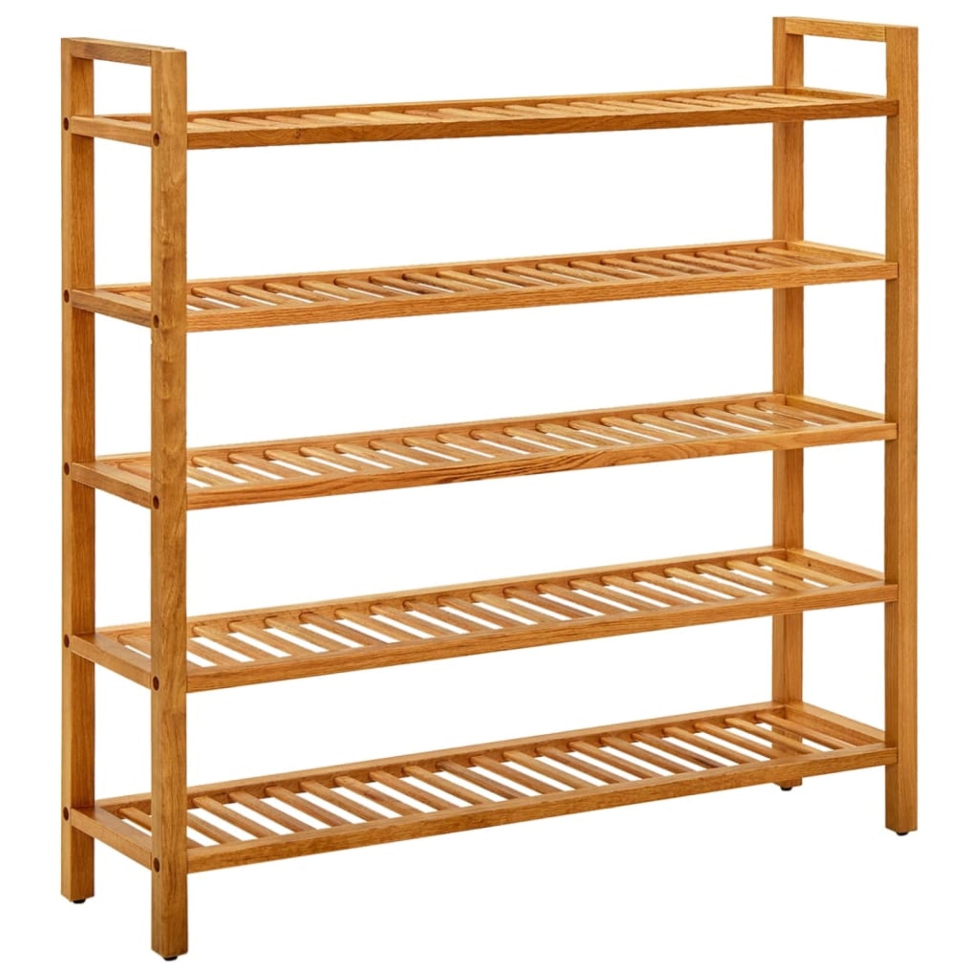 Vidaxl Shoe Rack With 5 Shelves 39.3'X10.6'X39.3' Solid Oak Wood