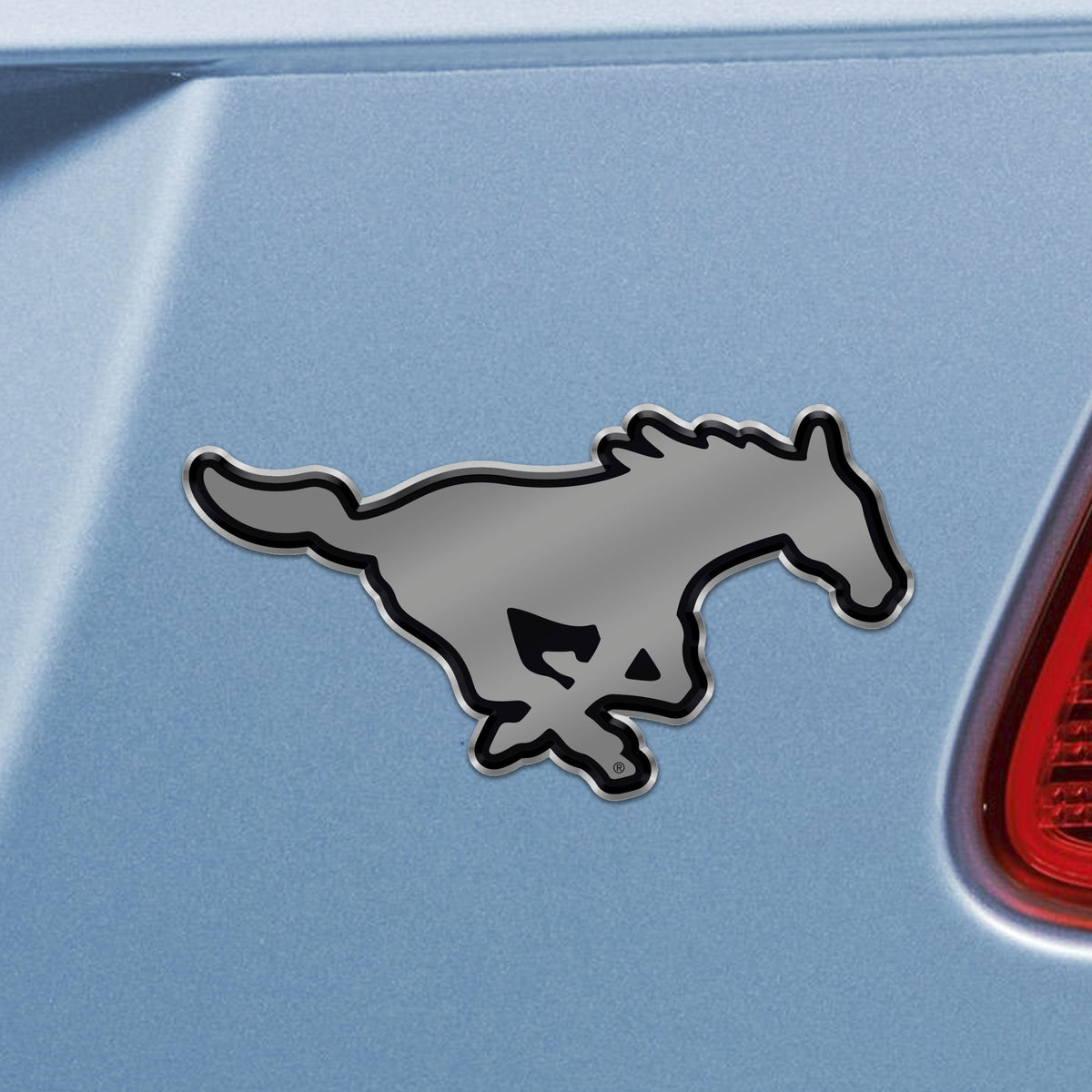 Smu Mustangs 3D Chromed Metal Emblem