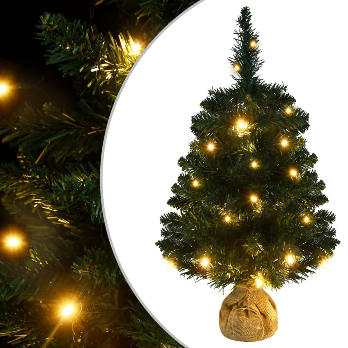 Vidaxl Artificial Christmas Tree With Stand And Leds Green 23.6' Pvc