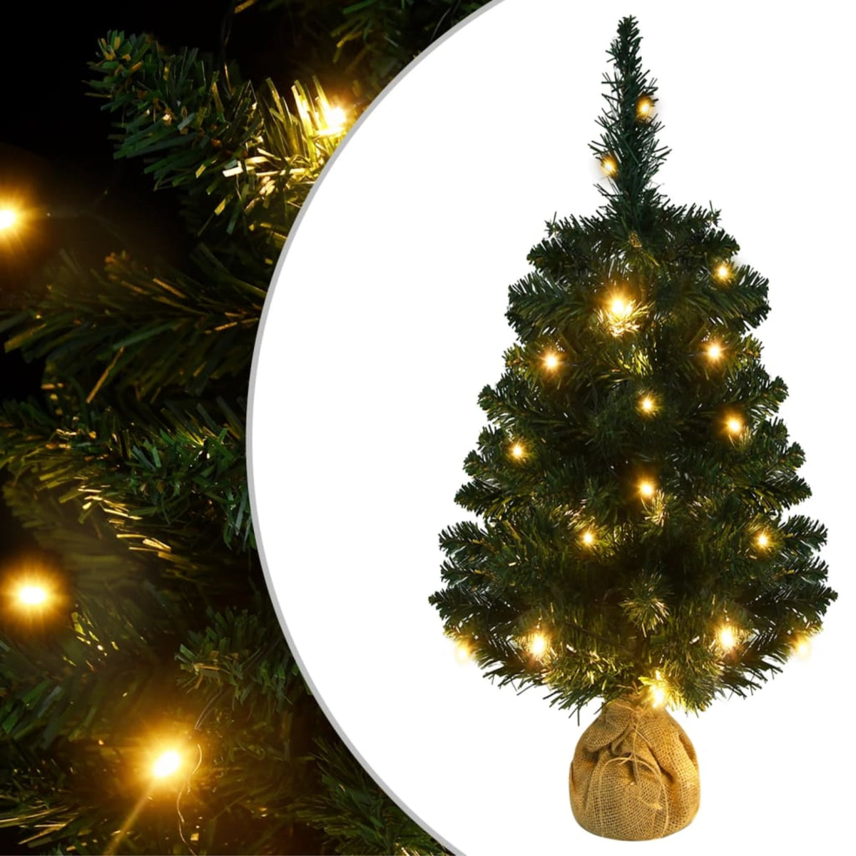 Vidaxl Artificial Christmas Tree With Stand And Leds Green 35.4' Pvc