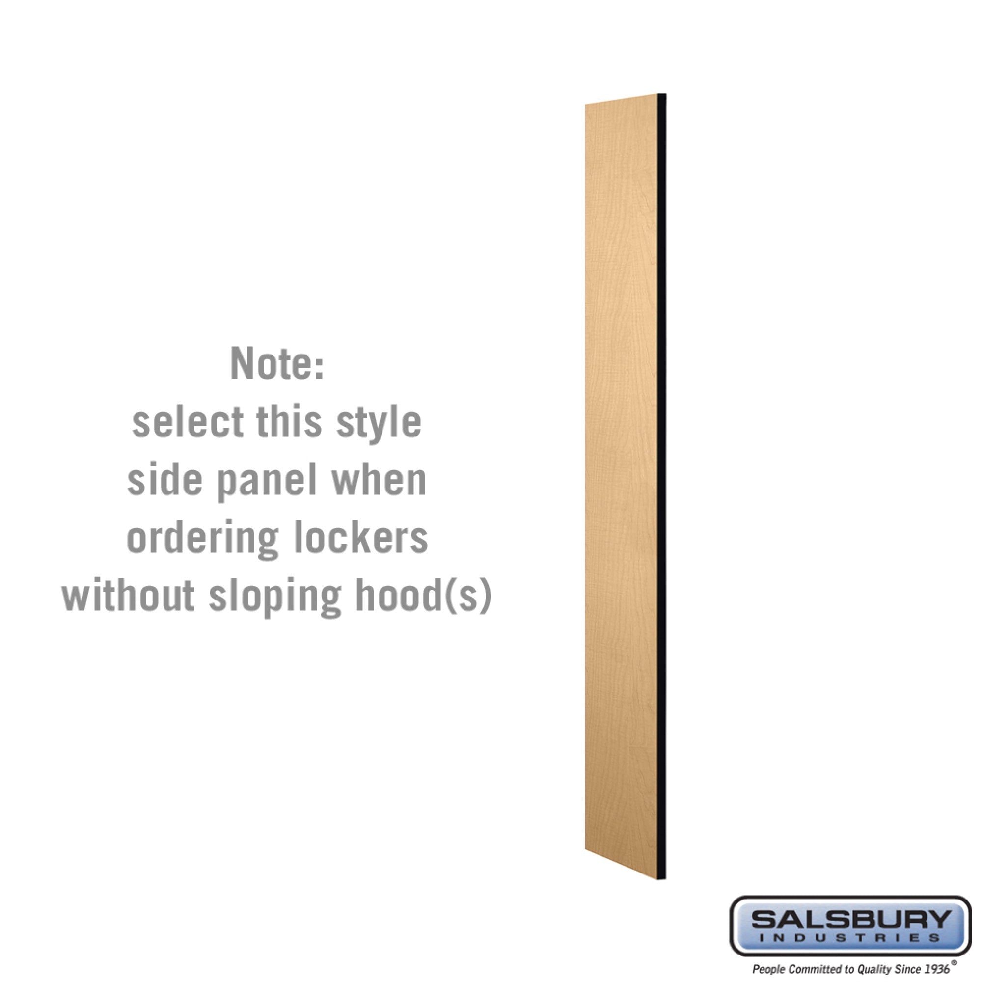 Side Panel - for 5 Feet High - 15 Inch Deep Designer Wood Locker - without Sloping Hood - Maple