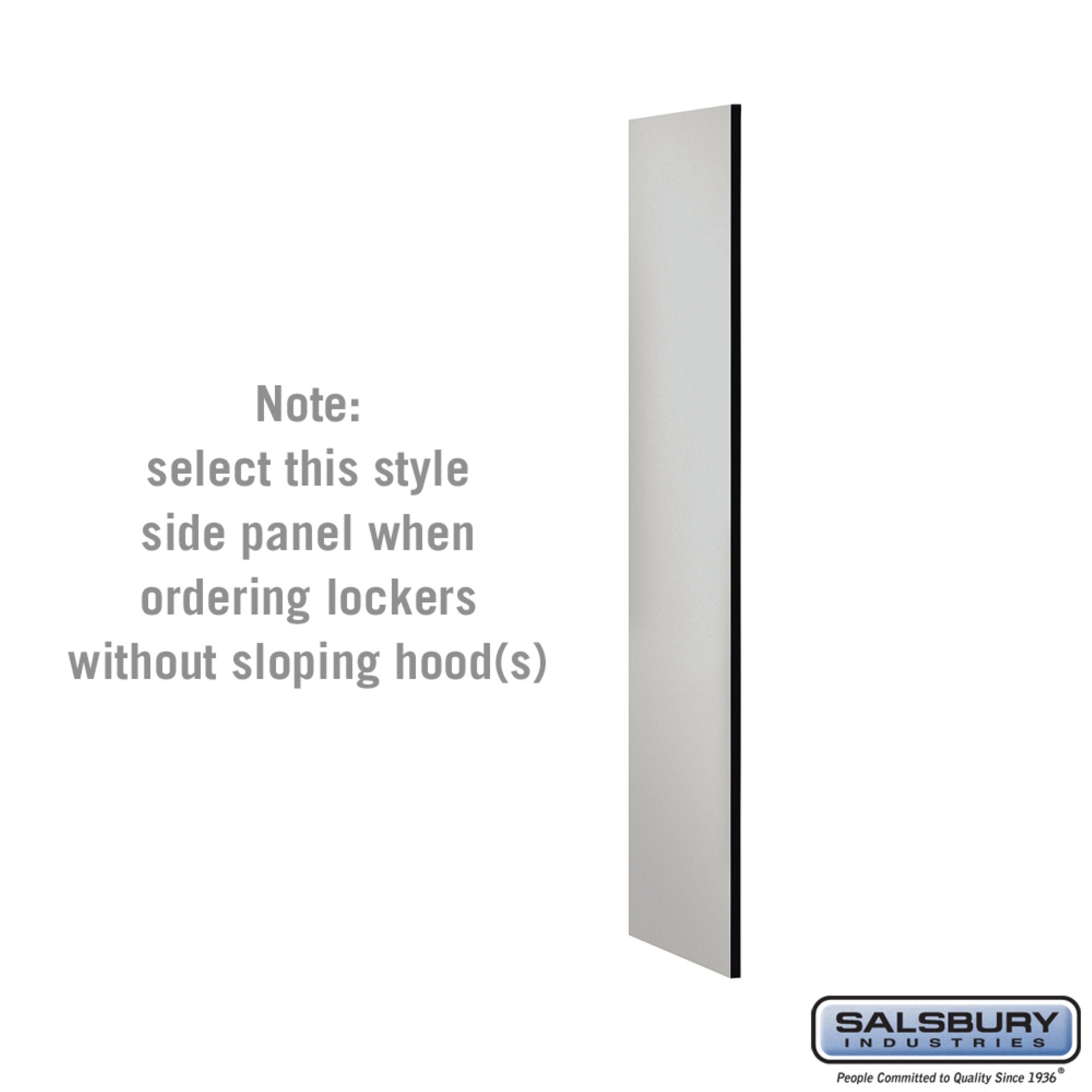 Side Panel - for 5 Feet High - 18 Inch Deep Designer Wood Locker - without Sloping Hood - Gray