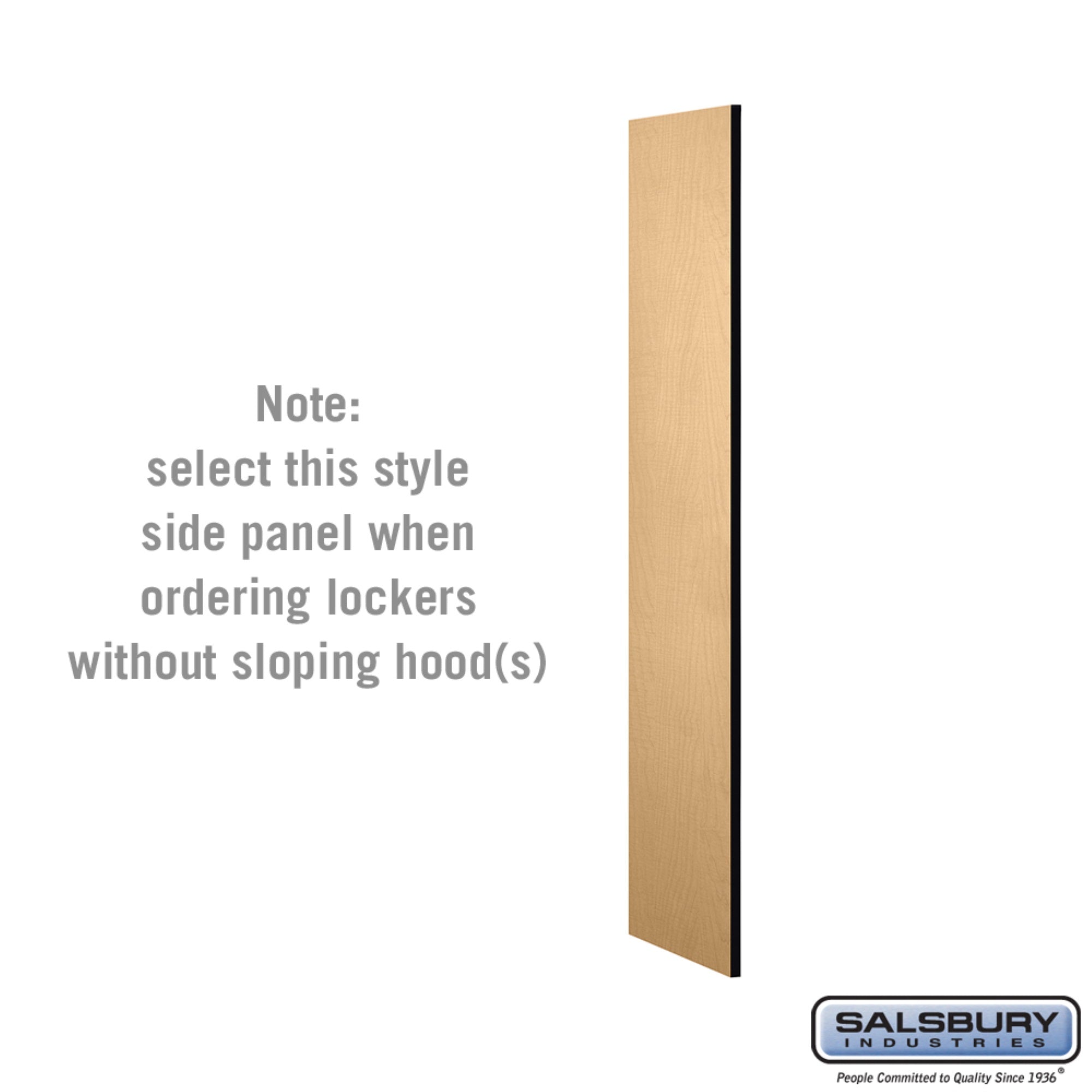Side Panel - for 5 Feet High - 18 Inch Deep Designer Wood Locker - without Sloping Hood - Maple