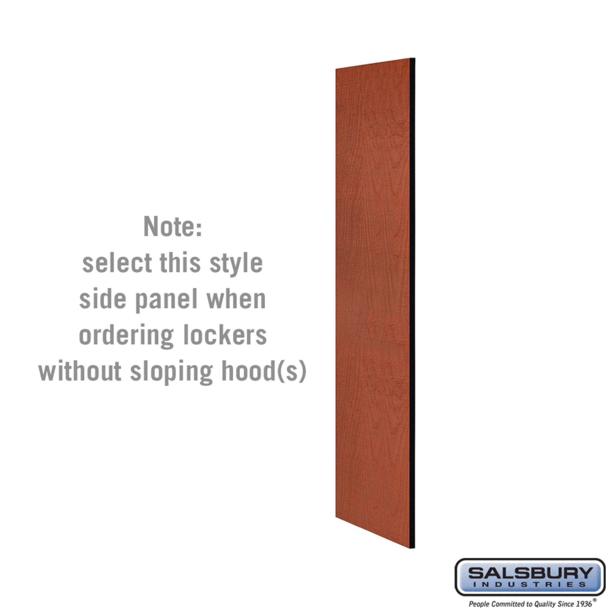 Side Panel - for 5 Feet High - 21 Inch Deep Designer Wood Locker - without Sloping Hood - Cherry