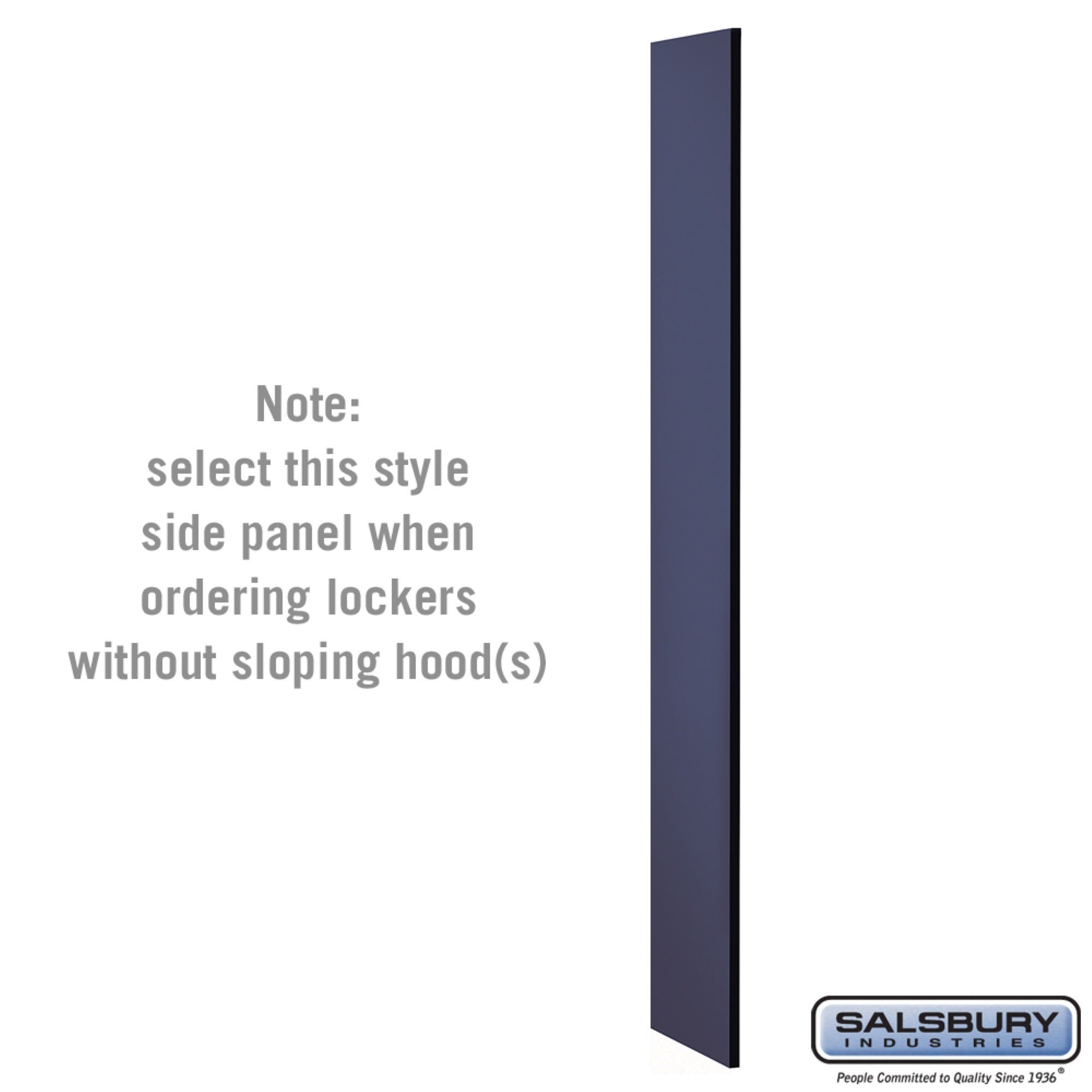 Side Panel - for 6 Feet High - 15 Inch Deep Designer Wood Locker - without Sloping Hood - Blue