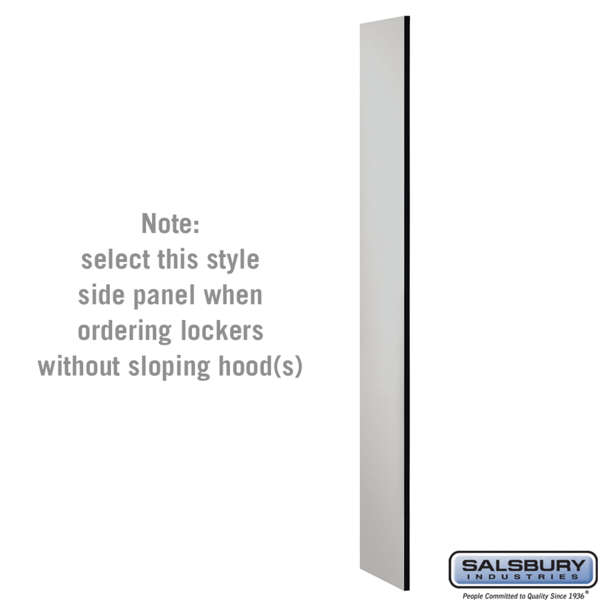 Side Panel - for 6 Feet High - 15 Inch Deep Designer Wood Locker - without Sloping Hood - Gray