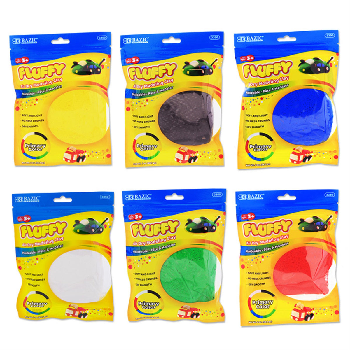 Bazic 2 Oz. Primary Colors Air Dry Modeling Clay
