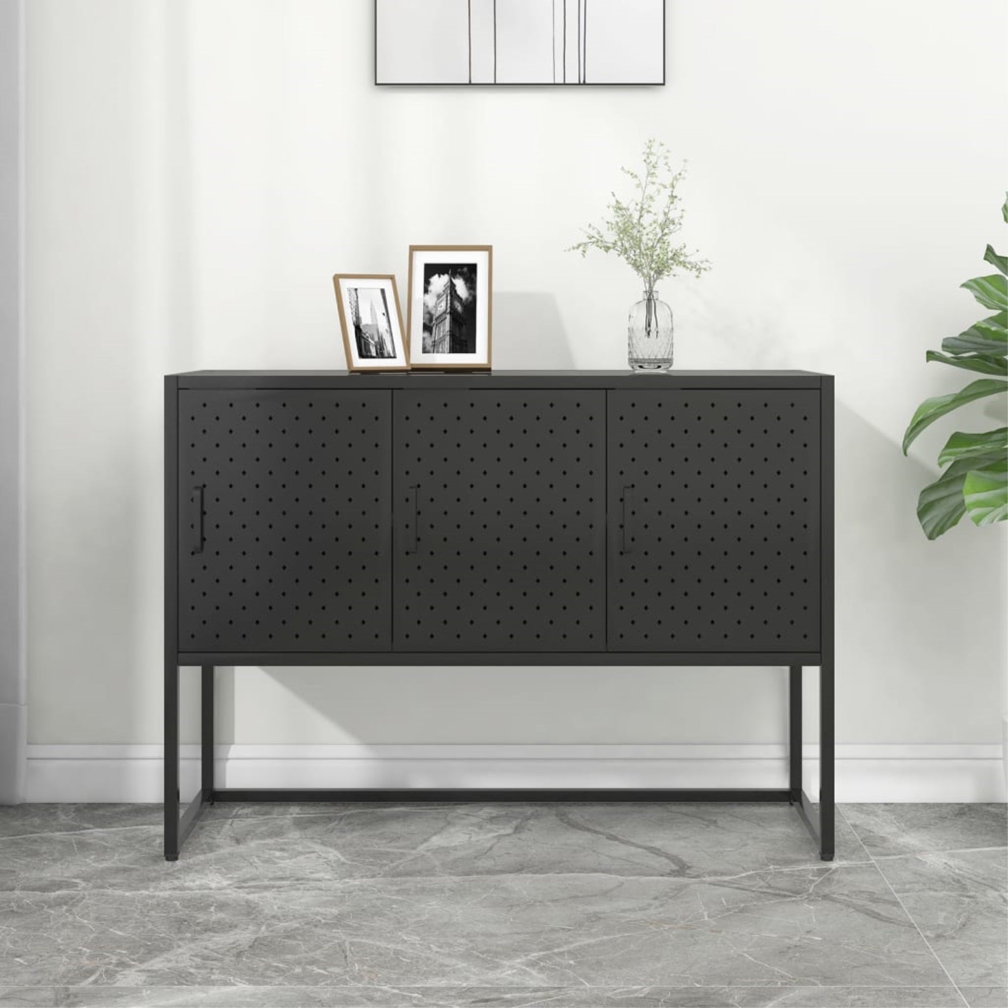 Vidaxl Sideboard Black 41.3'X13.8'X29.5' Steel