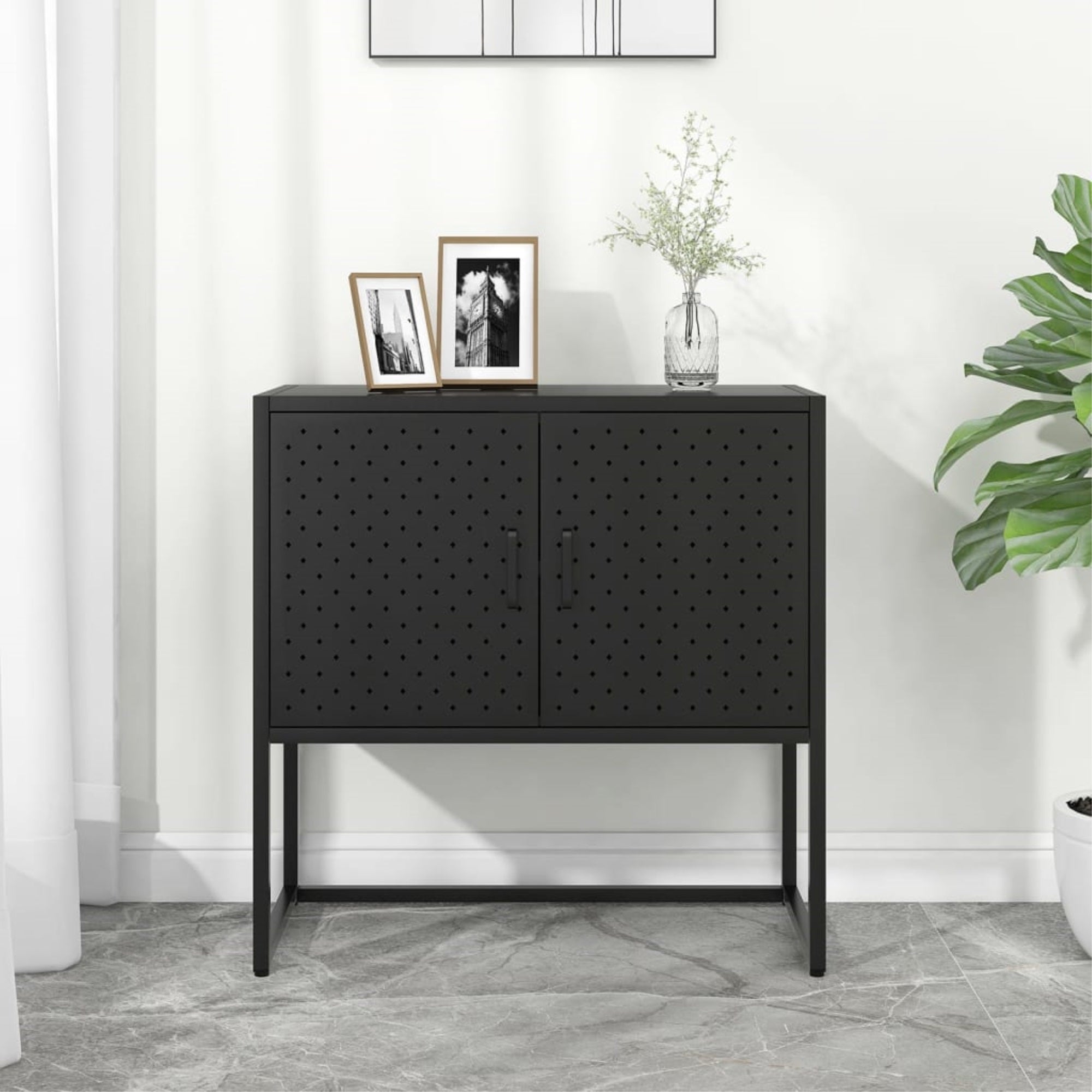 Vidaxl Sideboard Black 29.5'X13.8'X29.5' Steel