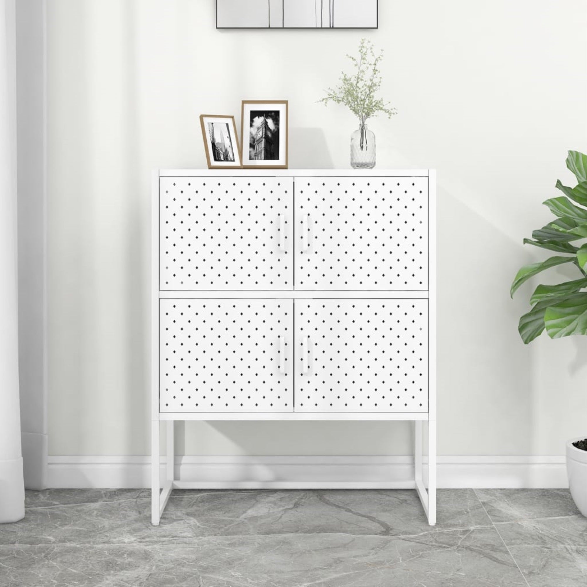 Vidaxl Highboard White 31.5'X13.8'X39.4' Steel