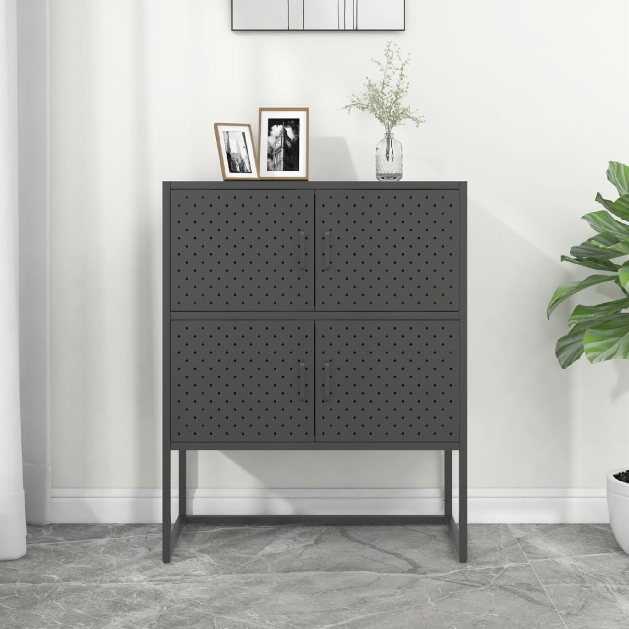 Vidaxl Highboard Anthracite 31.5'X13.8'X39.4' Steel