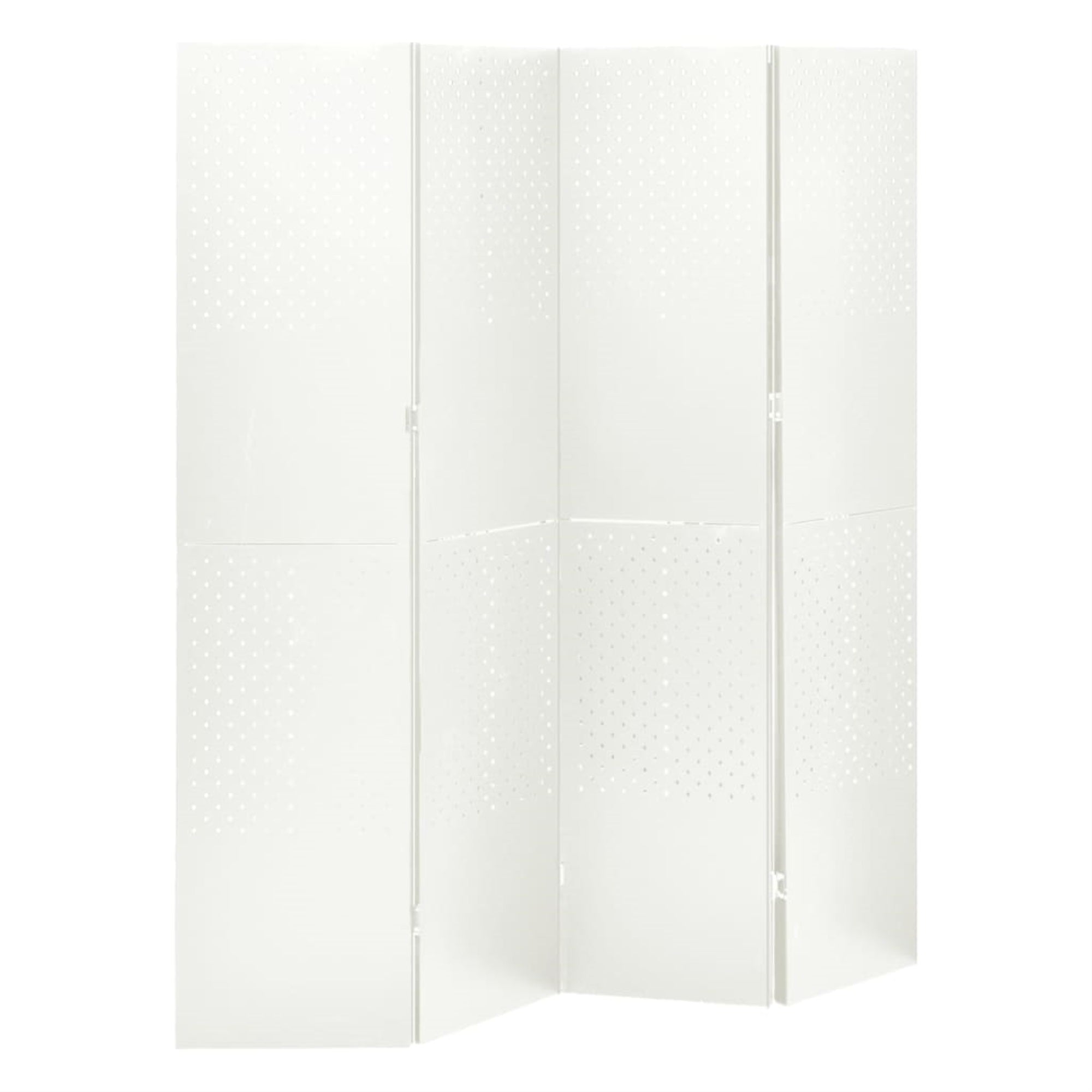 Vidaxl 4-Panel Room Divider White 63'X70.9' Steel