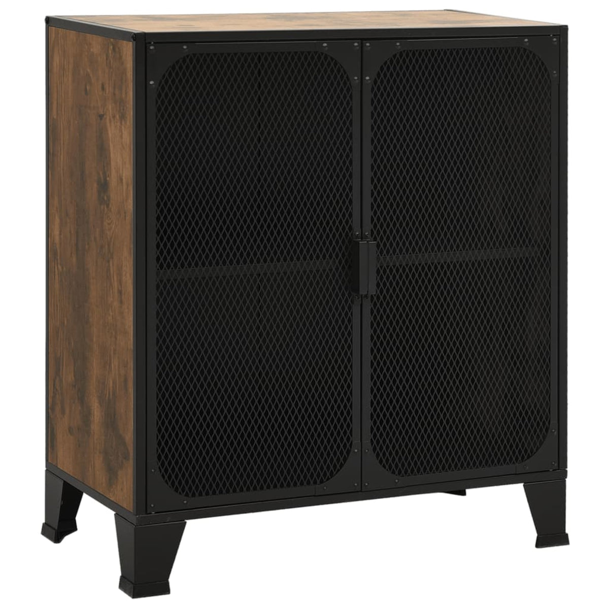 Vidaxl Storage Cabinet Rustic Brown 28.3'X14.2'X32.3' Metal And Mdf