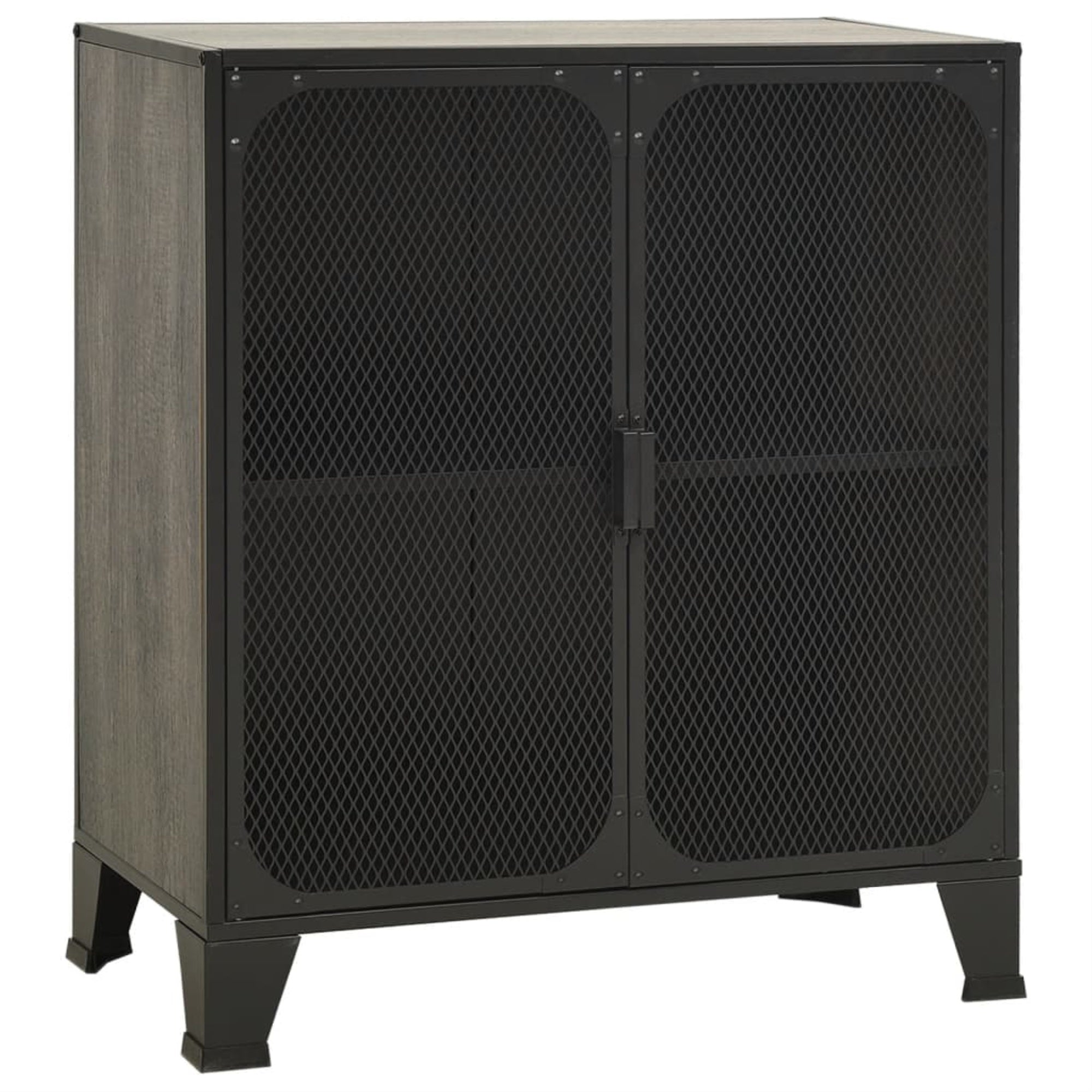 Vidaxl Storage Cabinet Gray 28.3'X14.2'X32.3' Metal And Mdf