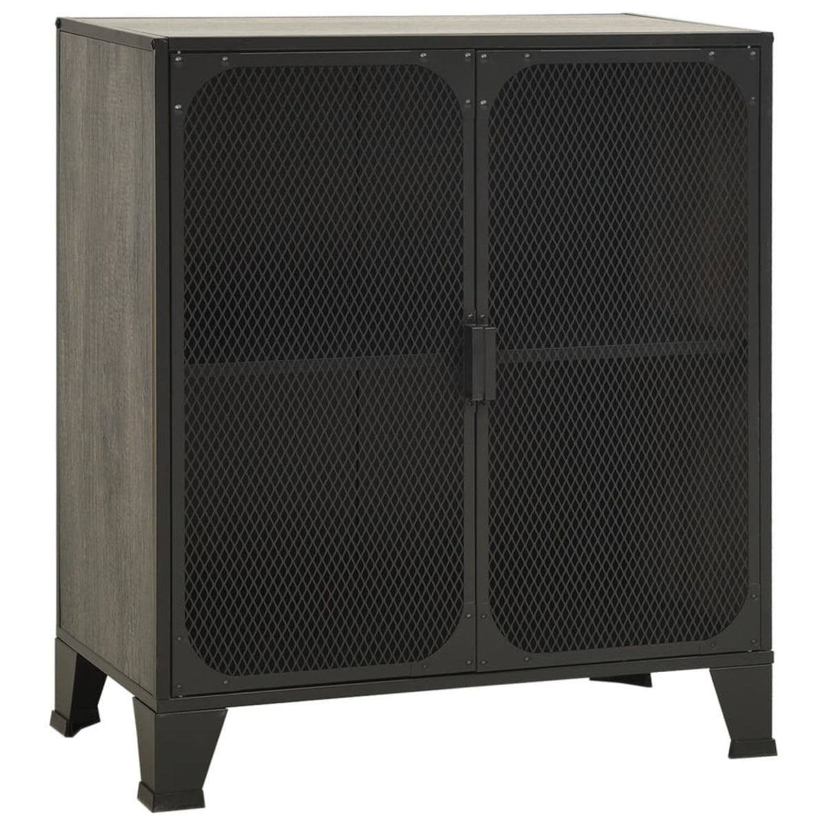 Vidaxl Storage Cabinet Gray 28.3'X14.2'X32.3' Metal And Mdf