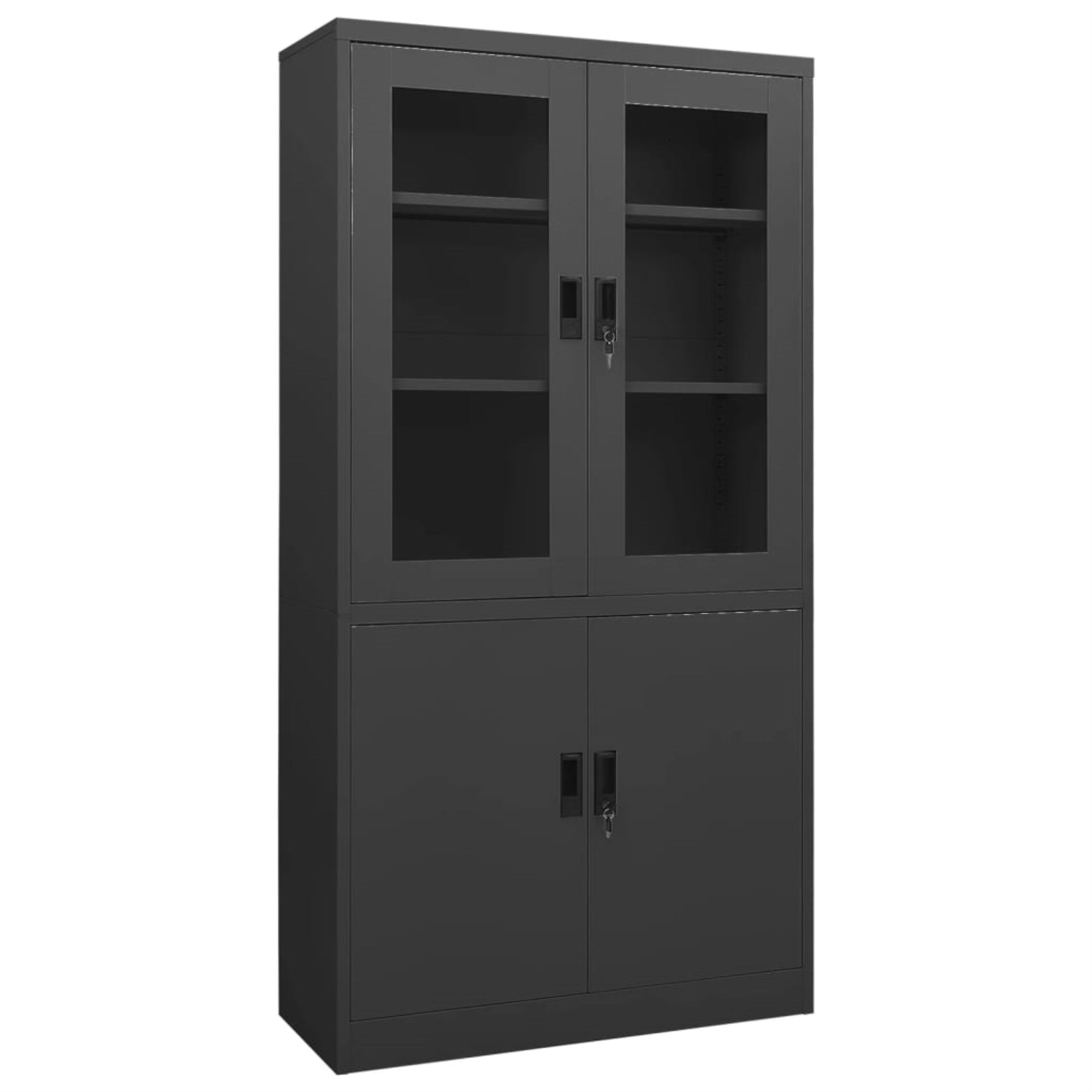 Vidaxl Office Cabinet Anthracite 35.4'X15.7'X70.9' Steel