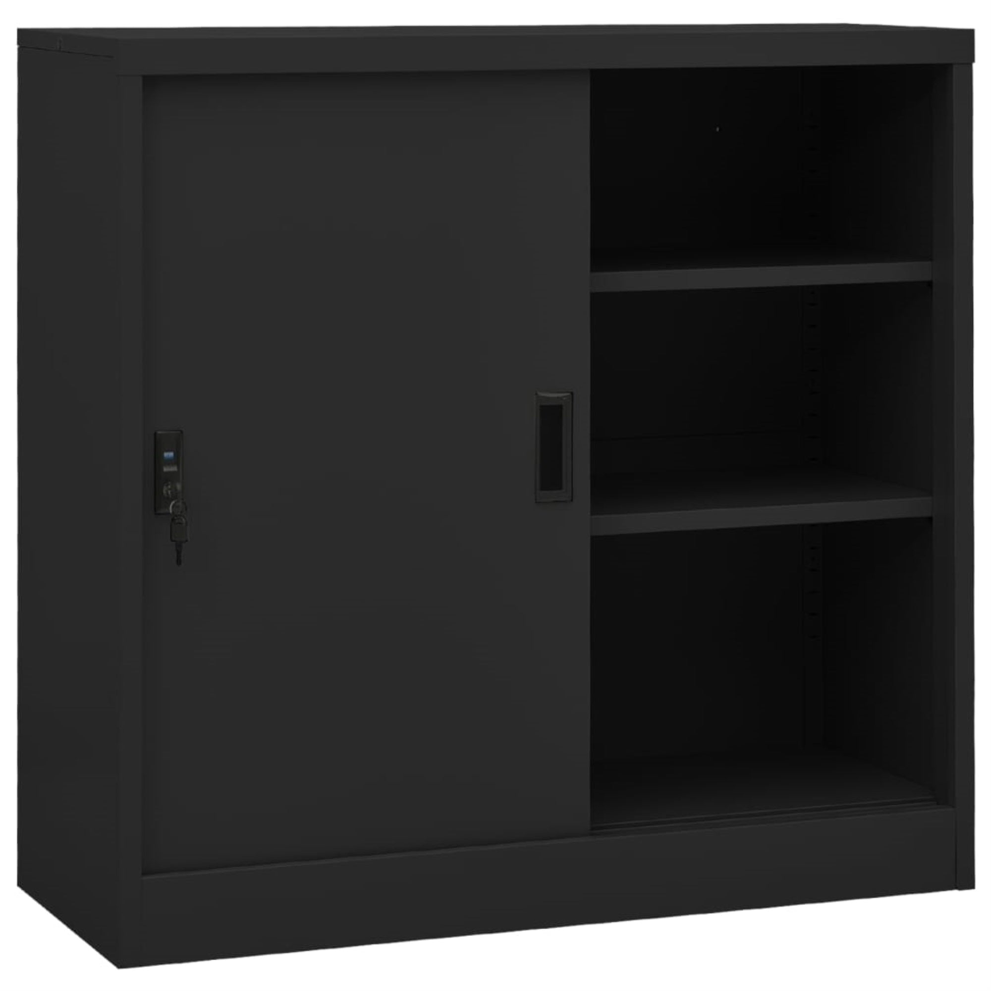 Vidaxl Office Cabinet With Sliding Door Anthracite 35.4'X15.7'X35.4' Steel