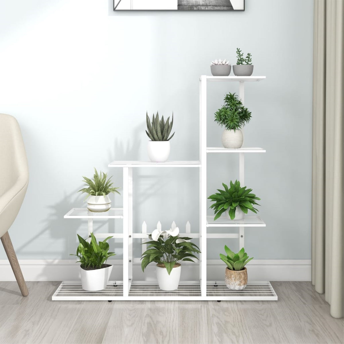 Vidaxl Flower Stand 37.2'X9.8'X34.6' White Metal