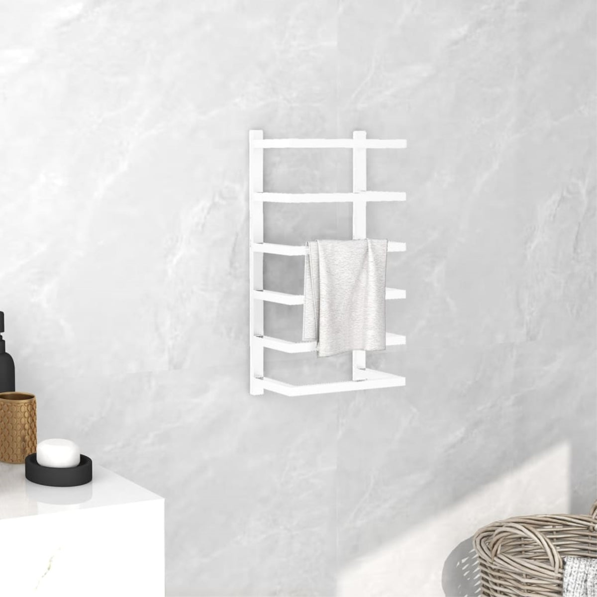 Vidaxl Towel Rack White 9.4'X4.7'X18.9' Steel