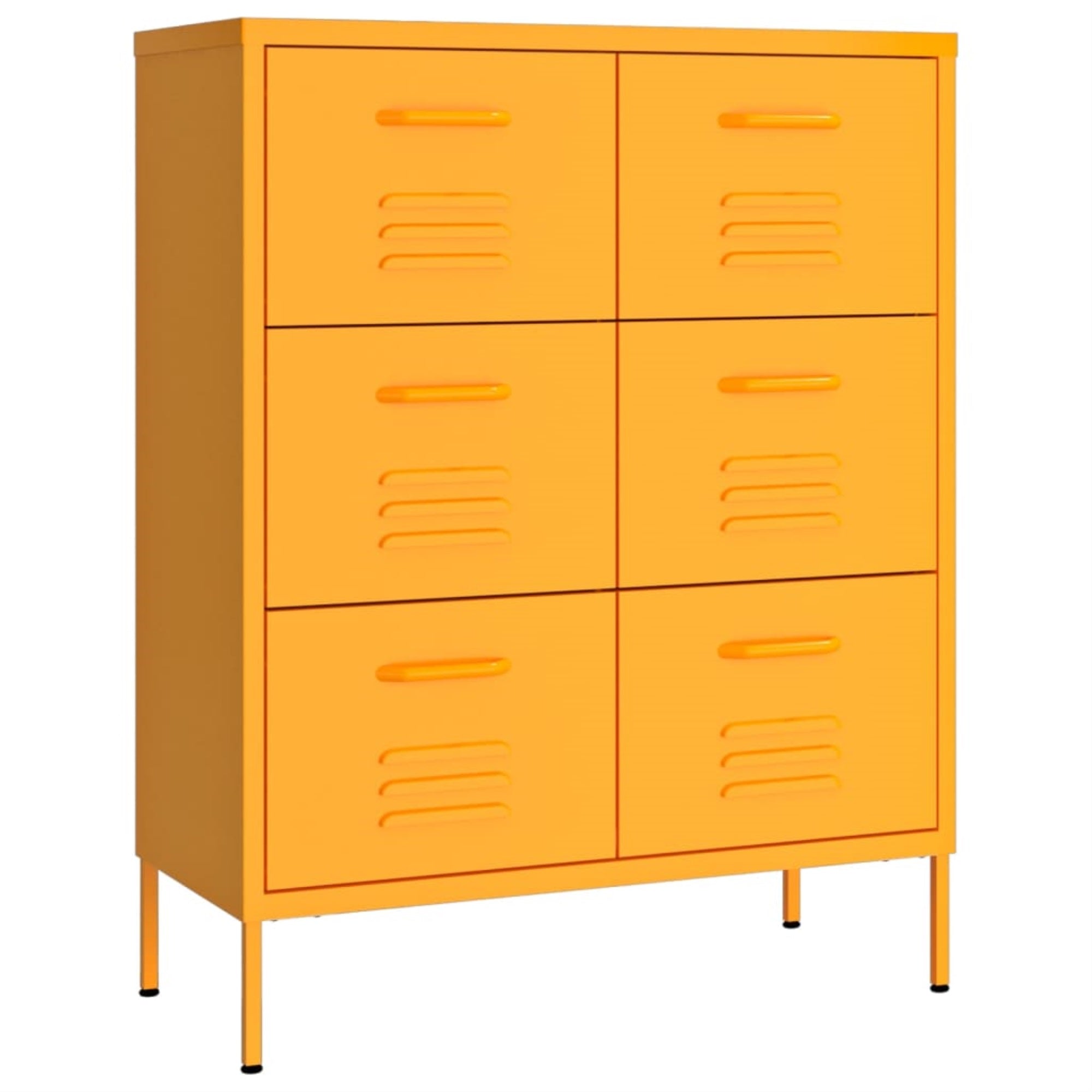 Vidaxl Drawer Cabinet Mustard Yellow 31.5'X13.8'X40' Steel